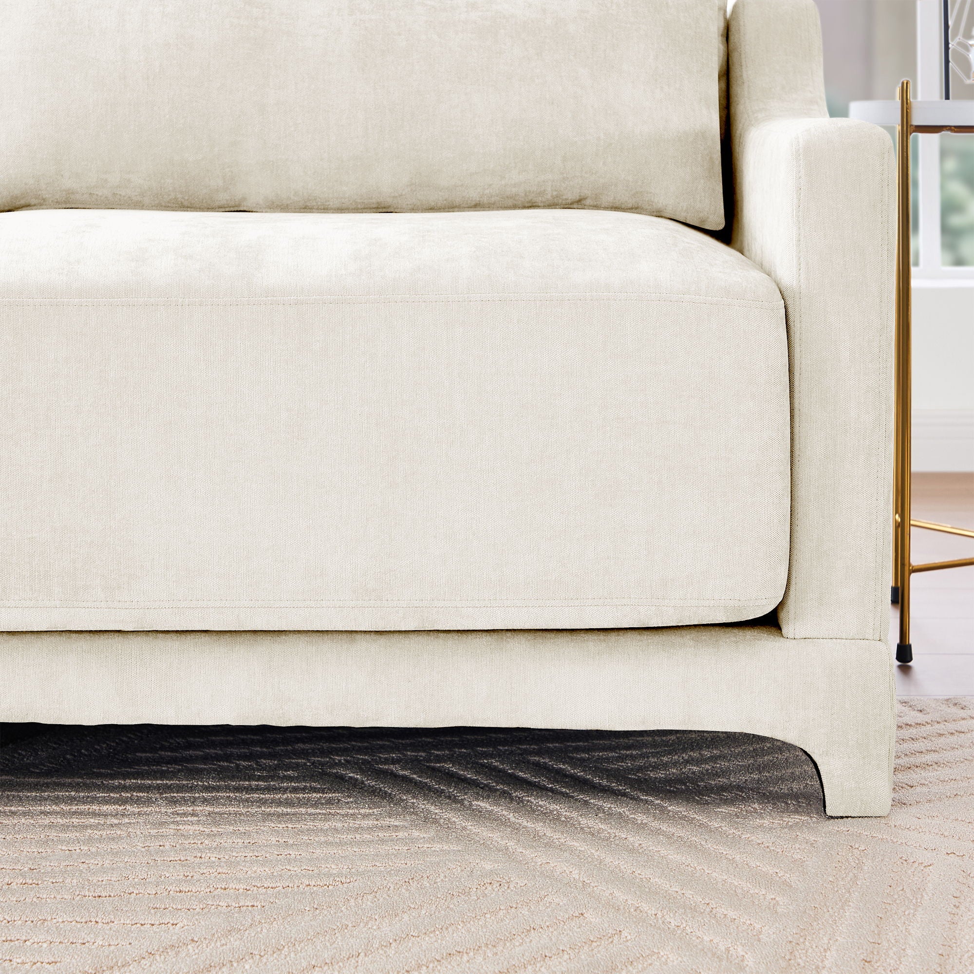 Stylish Sofa With Ottoman And Lumbar Pillows, Ergonomic Design