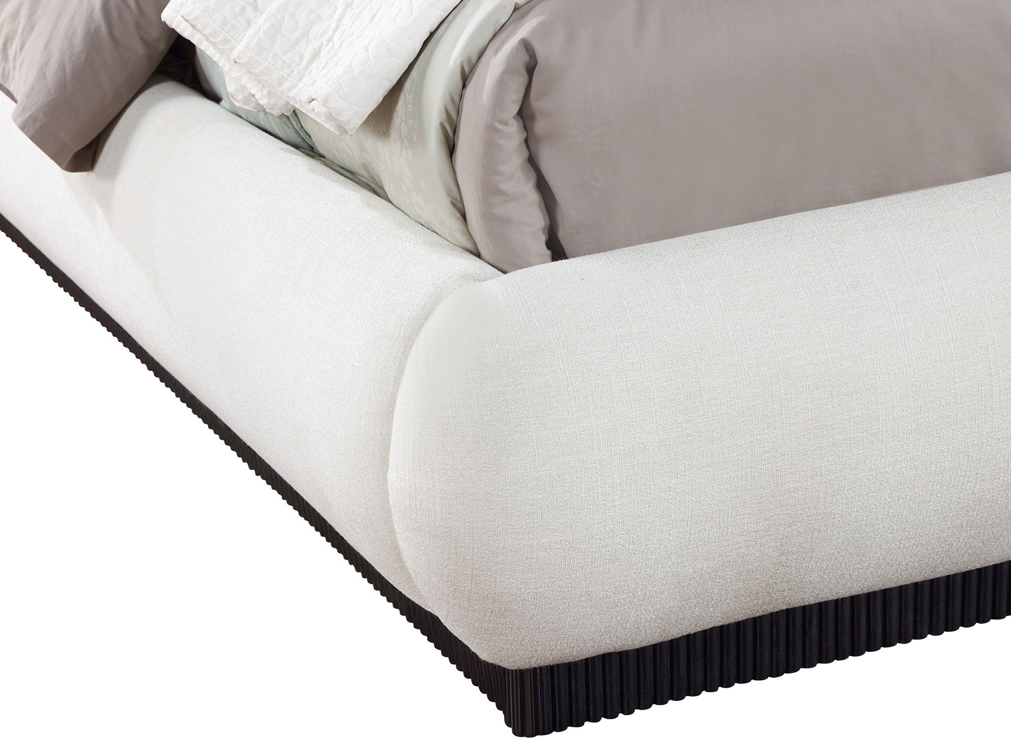 Rigby - Linen Bed With Black Base