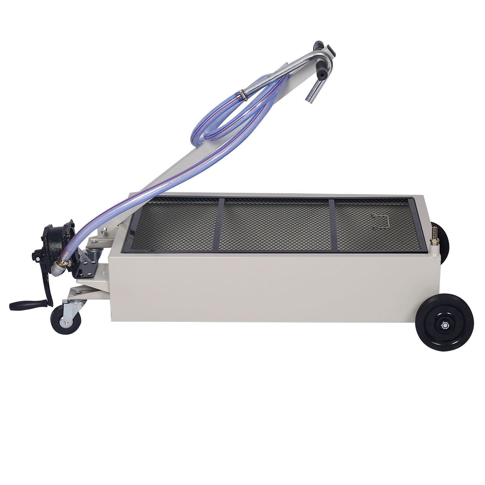 Heavy Duty 20 Gallon Low Profile Oil Drain With Pump Polypropylene - Gray