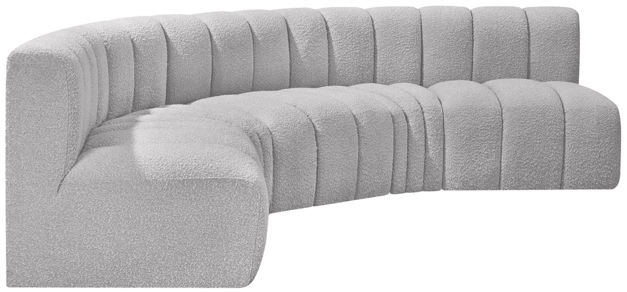 Arc - Boucle Fabric 5 Piece U-Shaped Modular Sofa