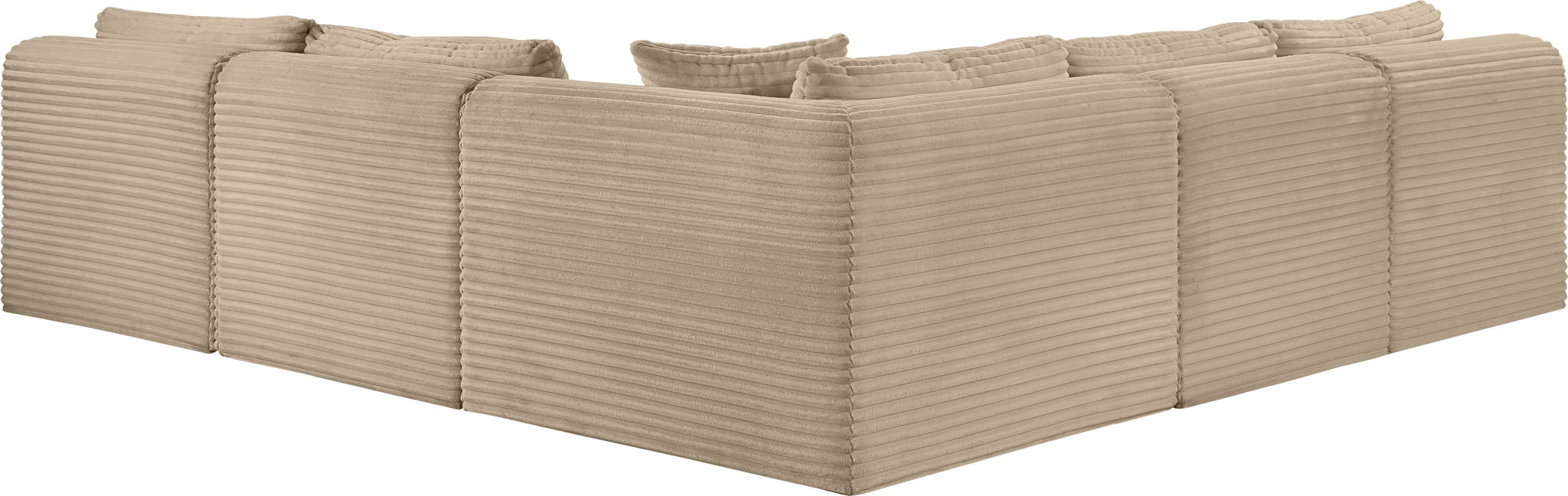Shaggy - Fabric 5 Piece Modular Corner Armless Sectional