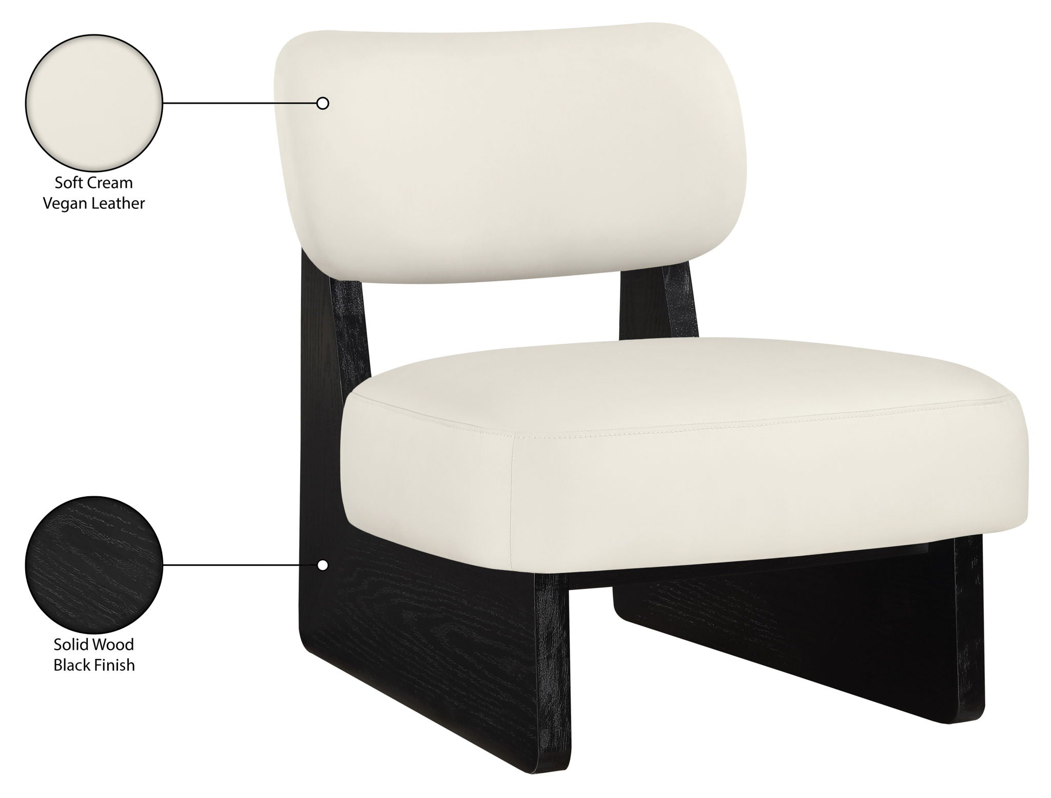Vetra - Vegan Leather Upholstered Accent Chair With Black Base