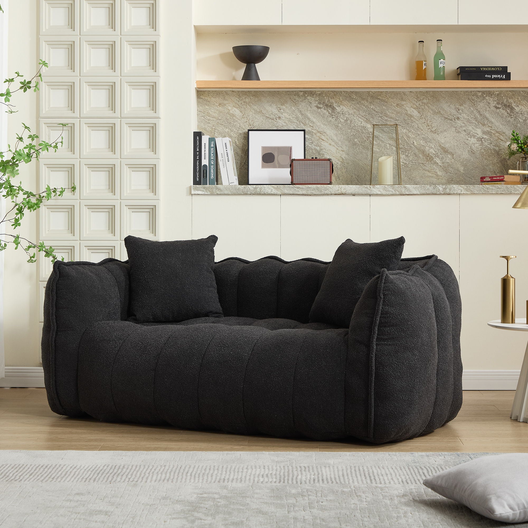 Cozy Beanbag Chair With High Resilience Foam Core For 2