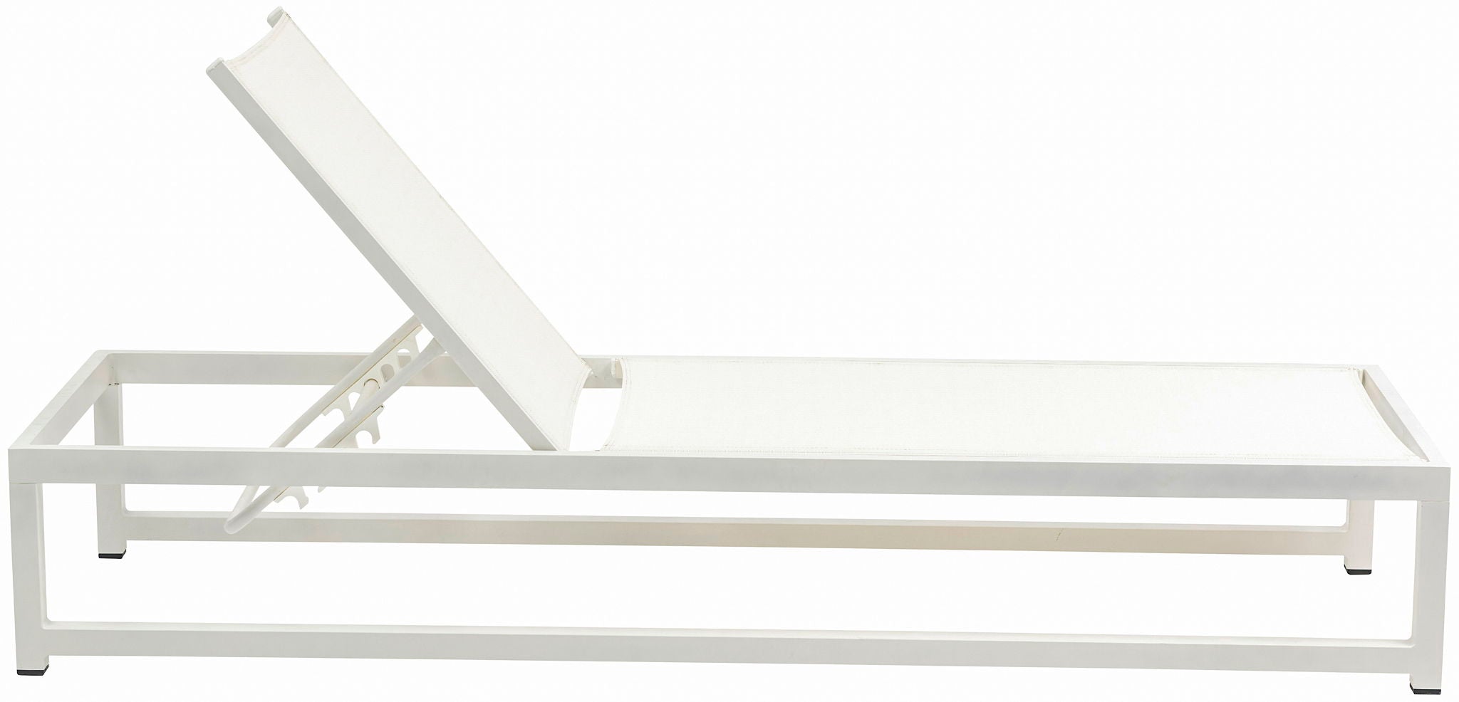 Maldives - Water Resistant Outdoor Patio Adjustable Sun Chaise Lounge Chair With White Base