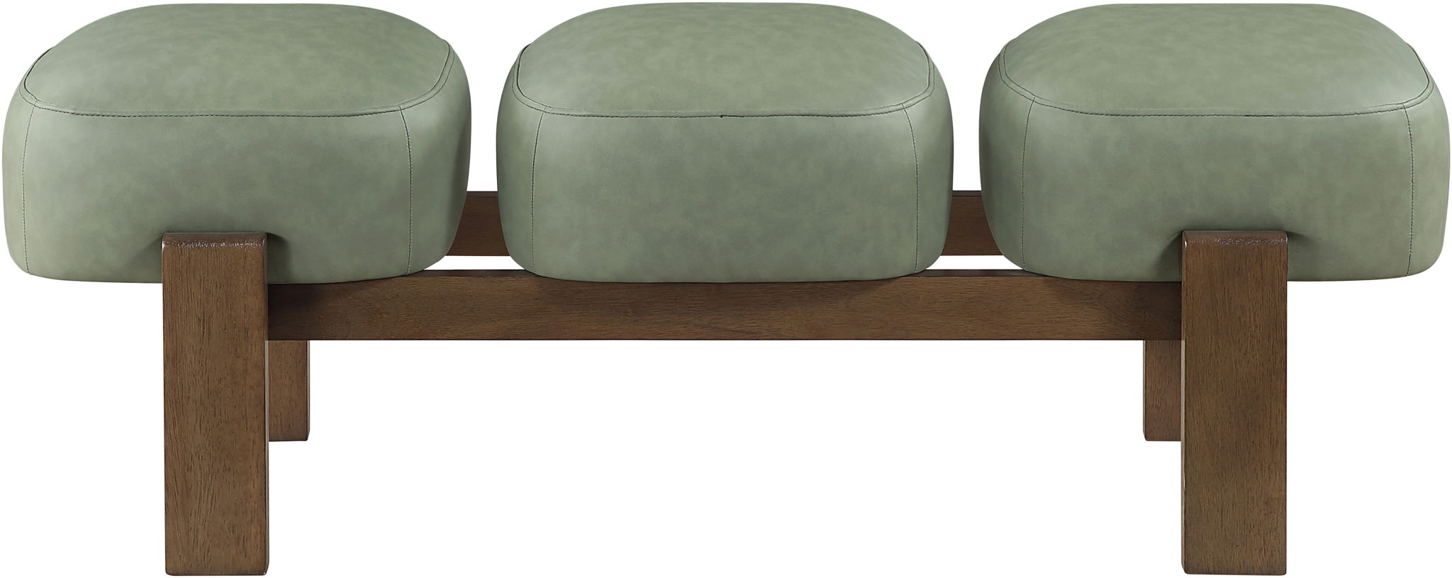 Woodcrest - Vegan Leather Upholstered Bench - Painted Brown Walnut Base