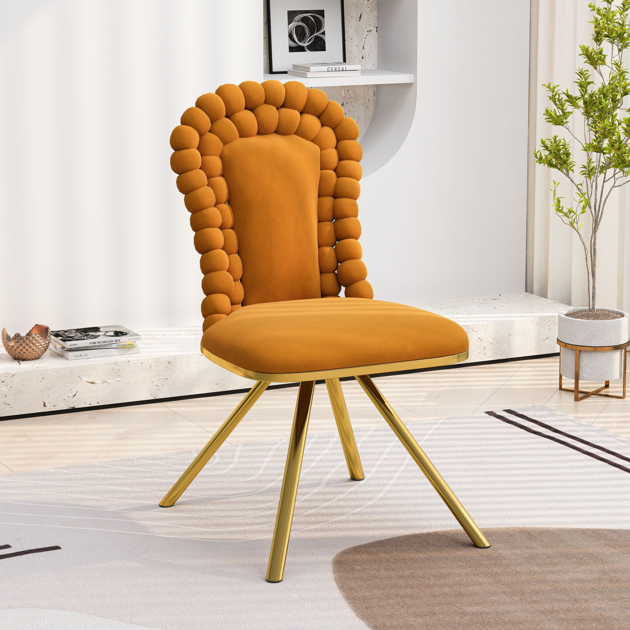 Upholstered Swivel Dining Chairs (Set of 2)