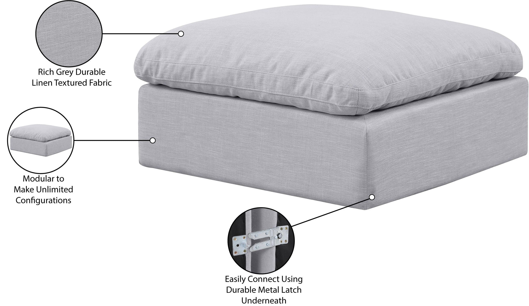 Indulge - Linen Ottoman