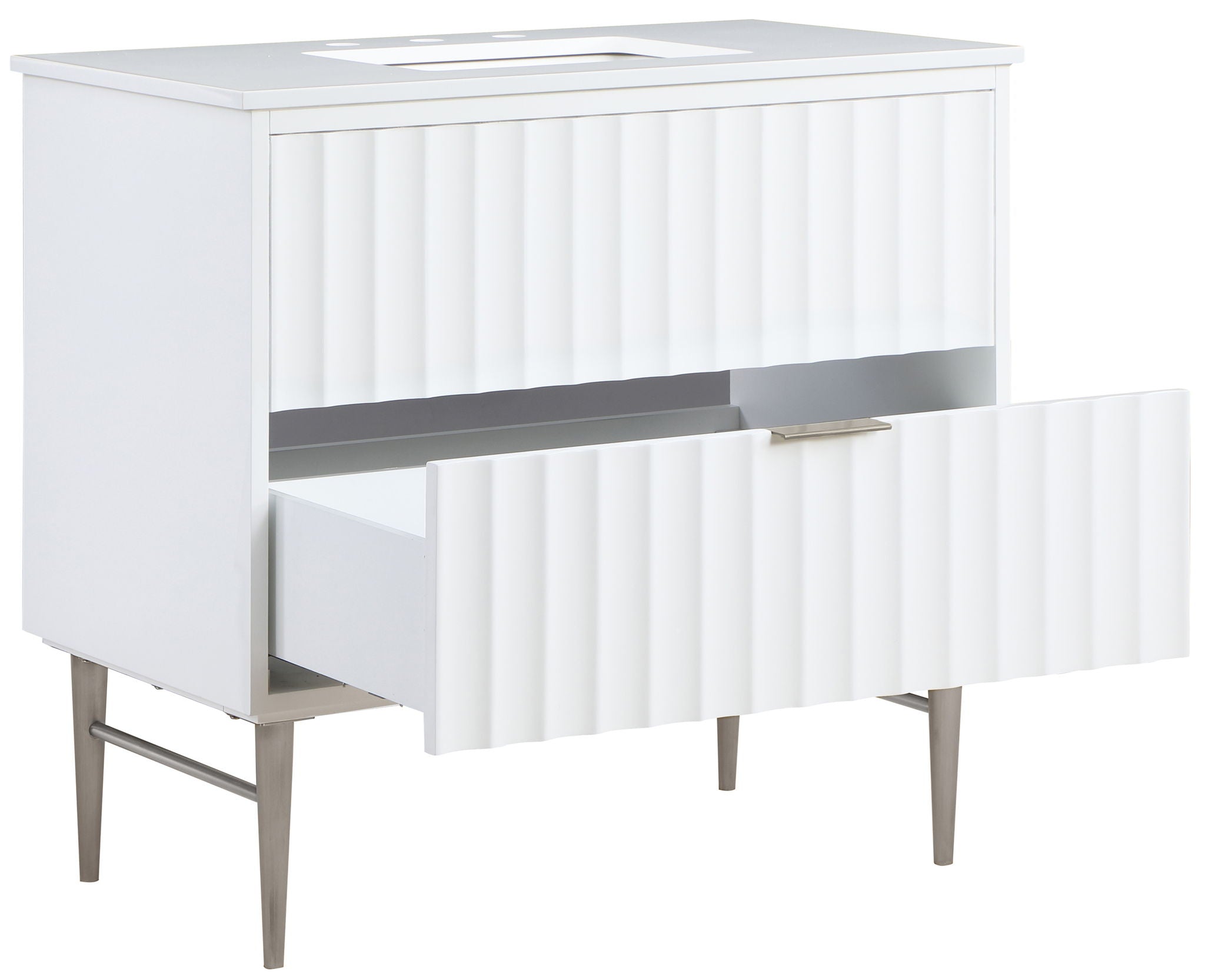 Modernist - Bathroom Vanity With Chrome Legs