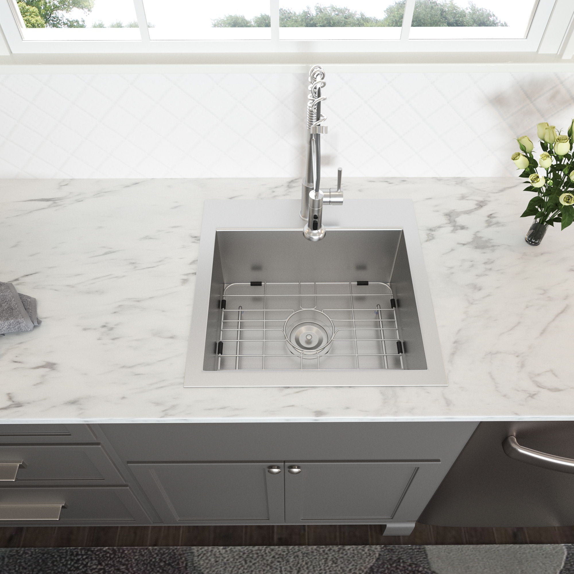 Stainless Steel Drop In Kitchen Sink, Topmount