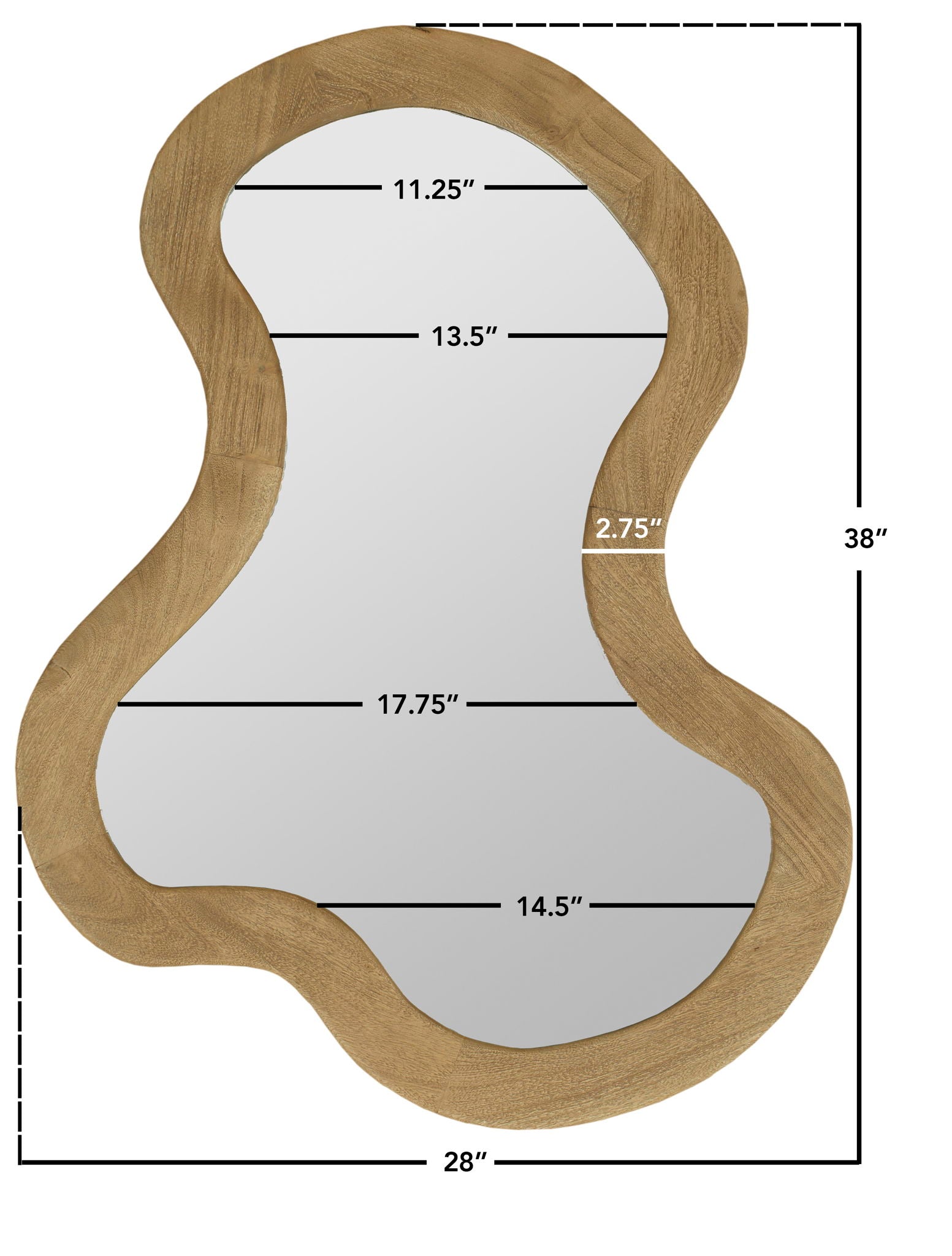 Oblique - Mirror - Wood
