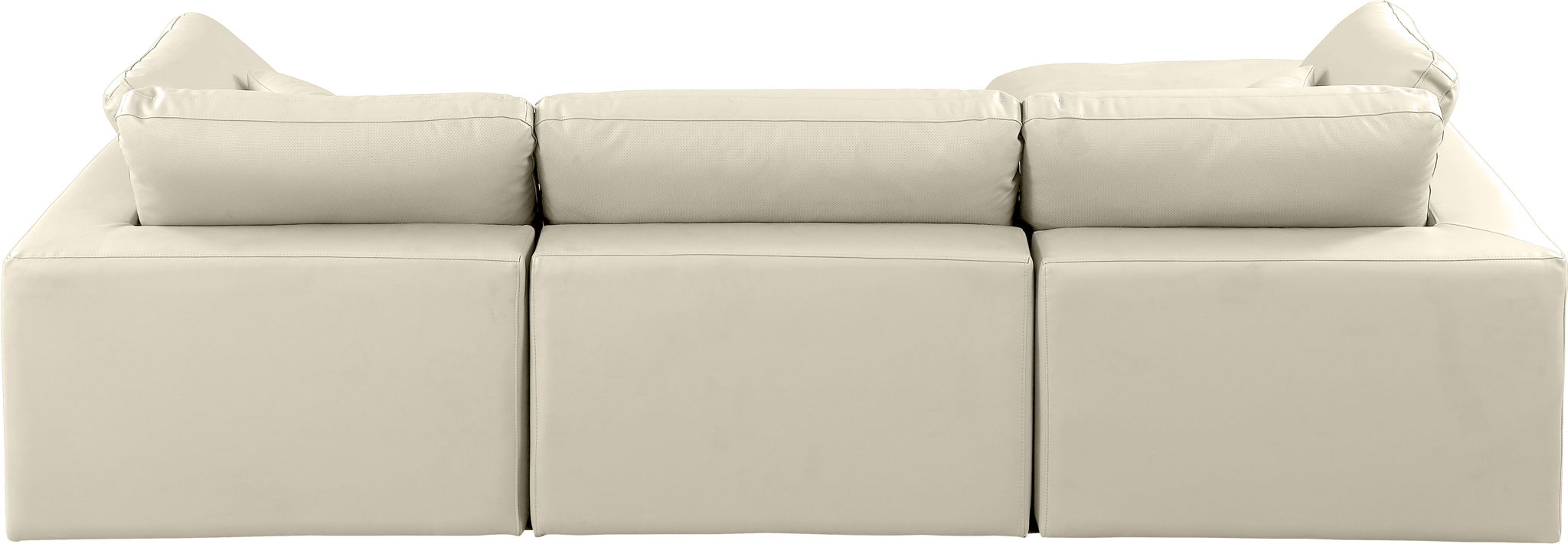 Comfy - 4 Piece Faux Leather Modular Sectional With Chaise