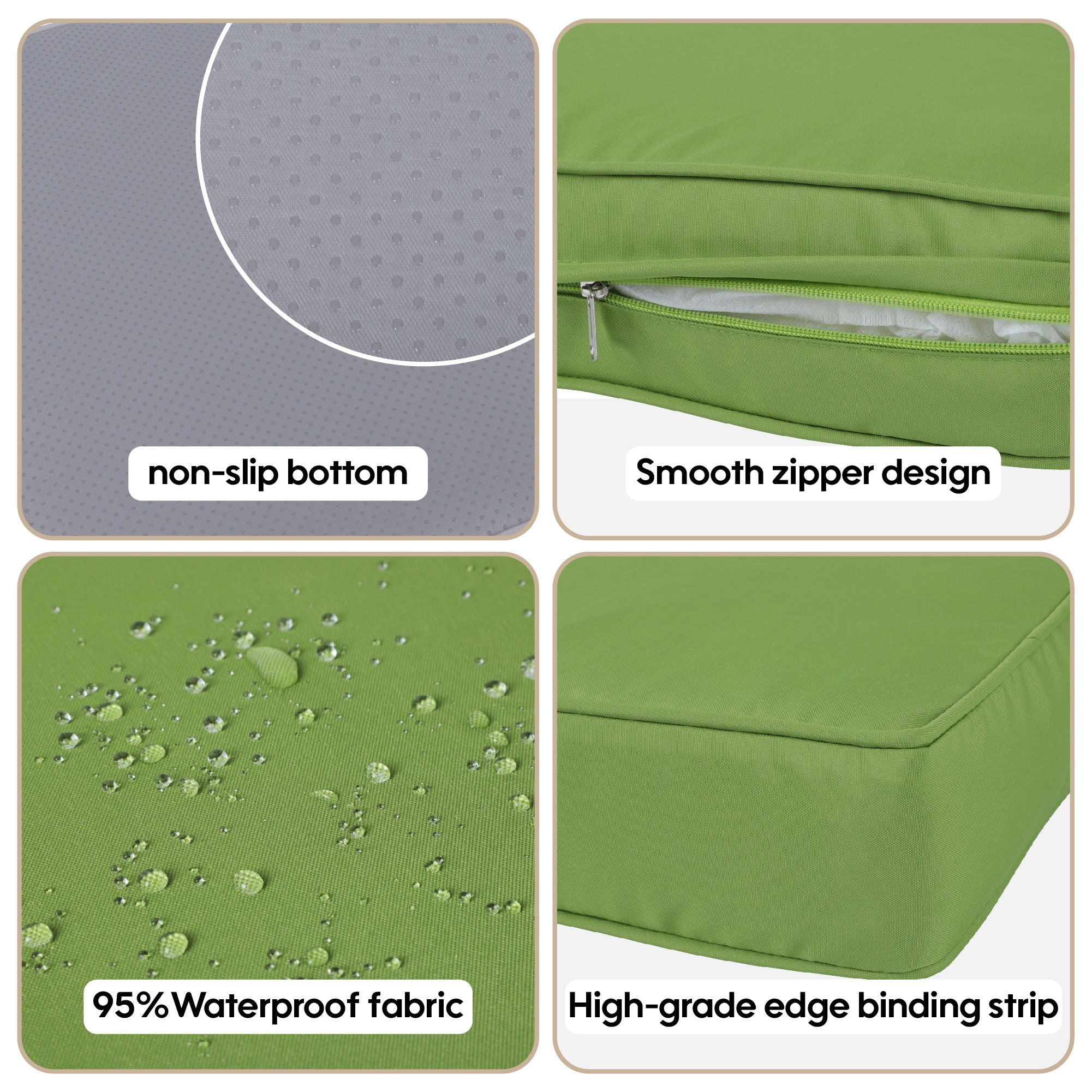 Cushion Covers For 7 Piece Wicker Sectional Sofa, 14 Pack Seat And Back Slipcovers With Zipper