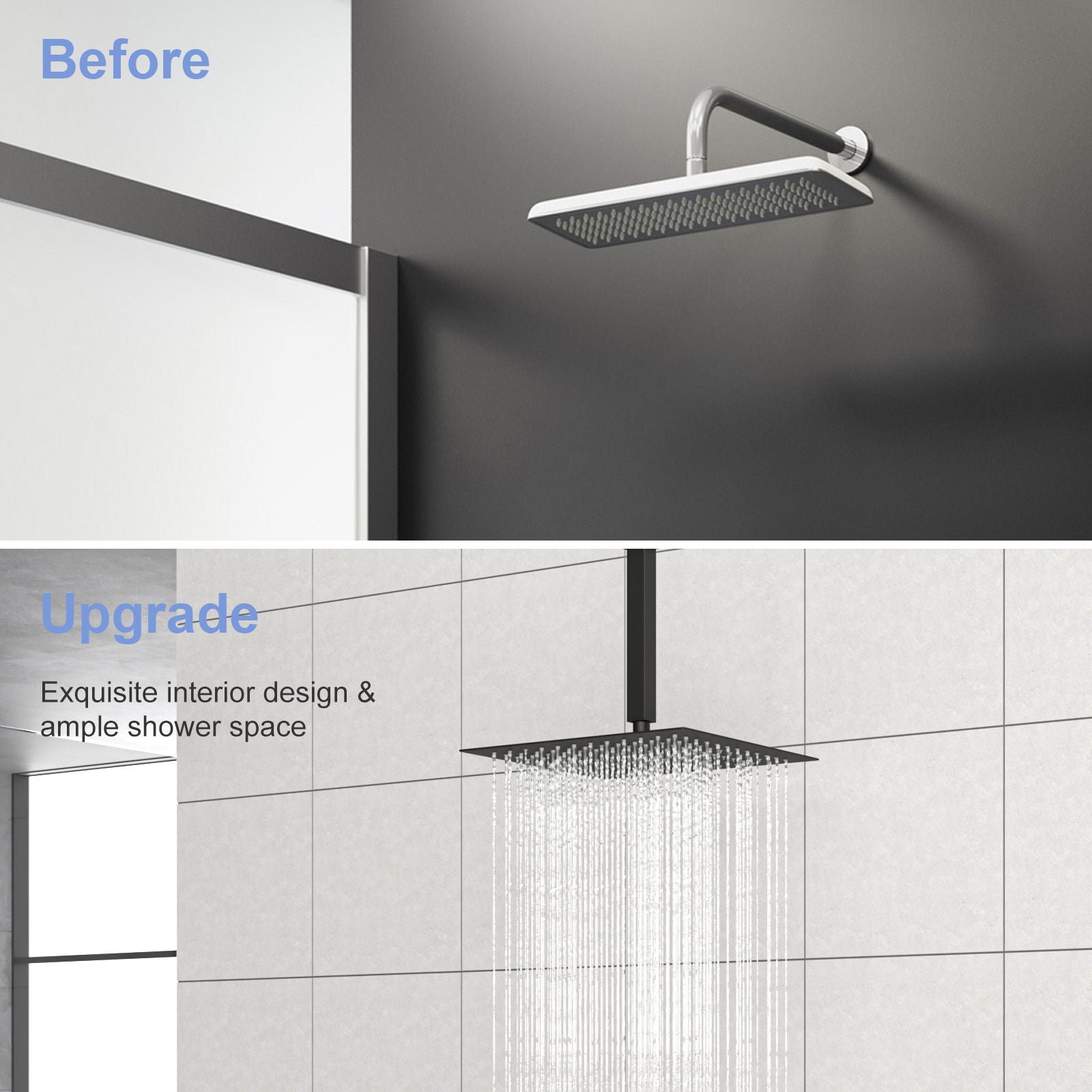 Premium 8" Ceiling Mounted Shower Arm With Flange