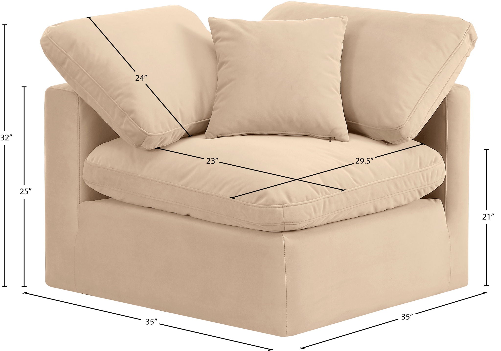 Indulge - Velvet Corner Chair