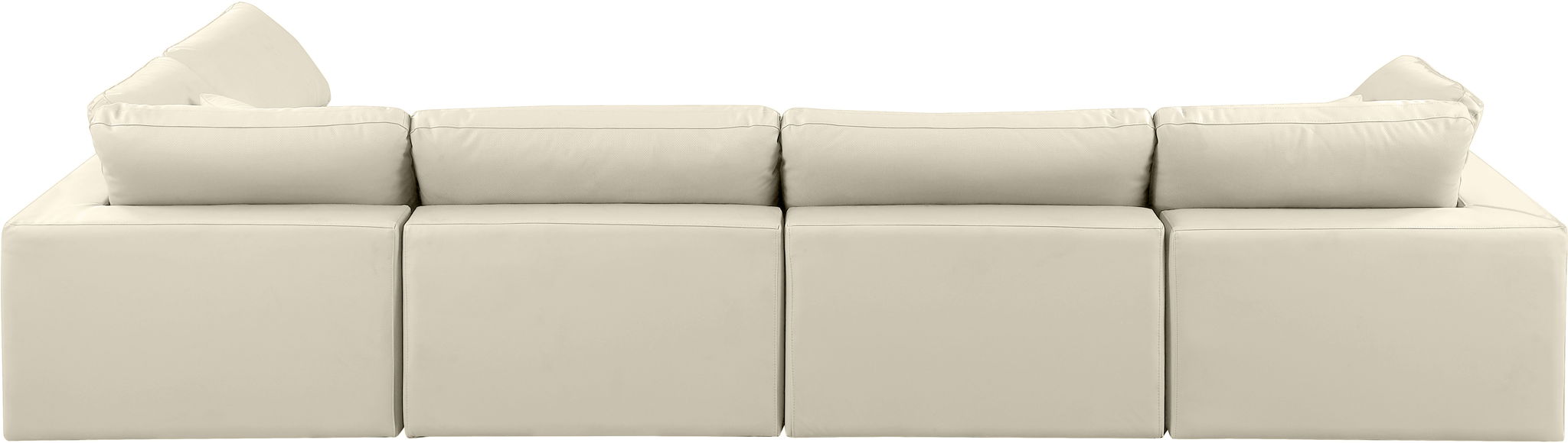 Comfy - 5 Piece Faux Leather Modular Sectional