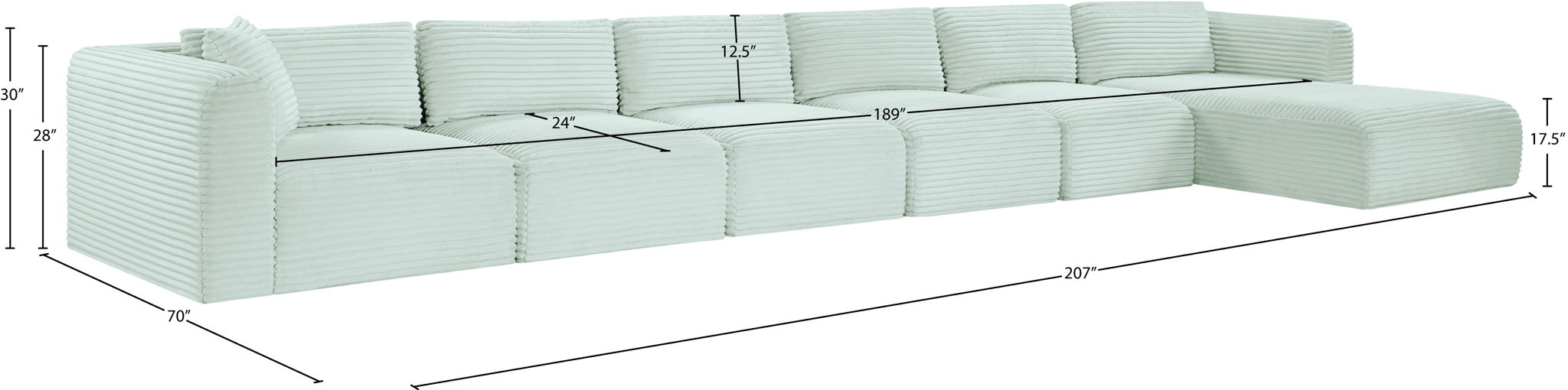 Shaggy - 6 Piece Modular Sectional With Chaise