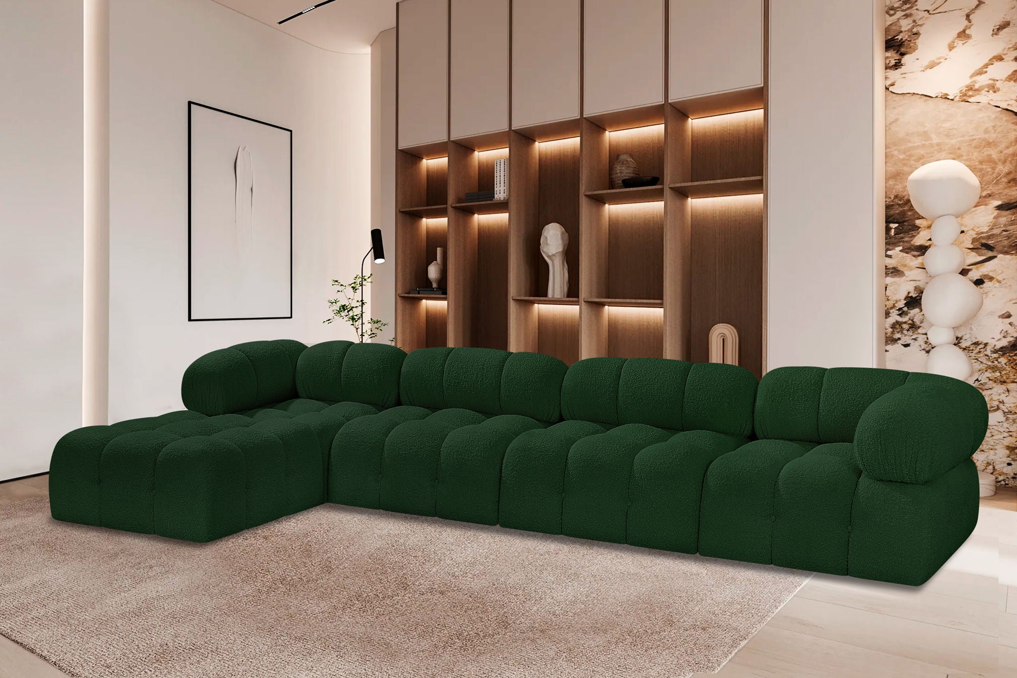 Ames - 5 Piece Fabric Modular Sectional