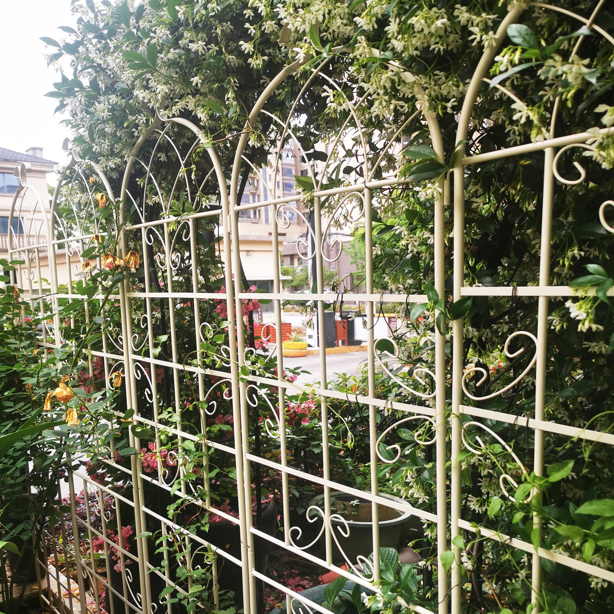 Metal Garden Rustproof Trellis For Climbing Plants Outdoor Flower Support