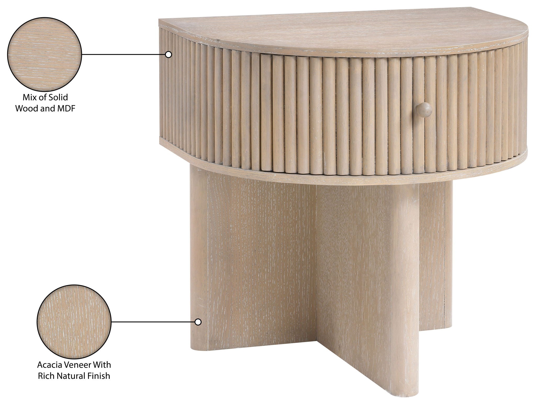 Cortland - Acacia Veneer And Solid Wood Night Stand