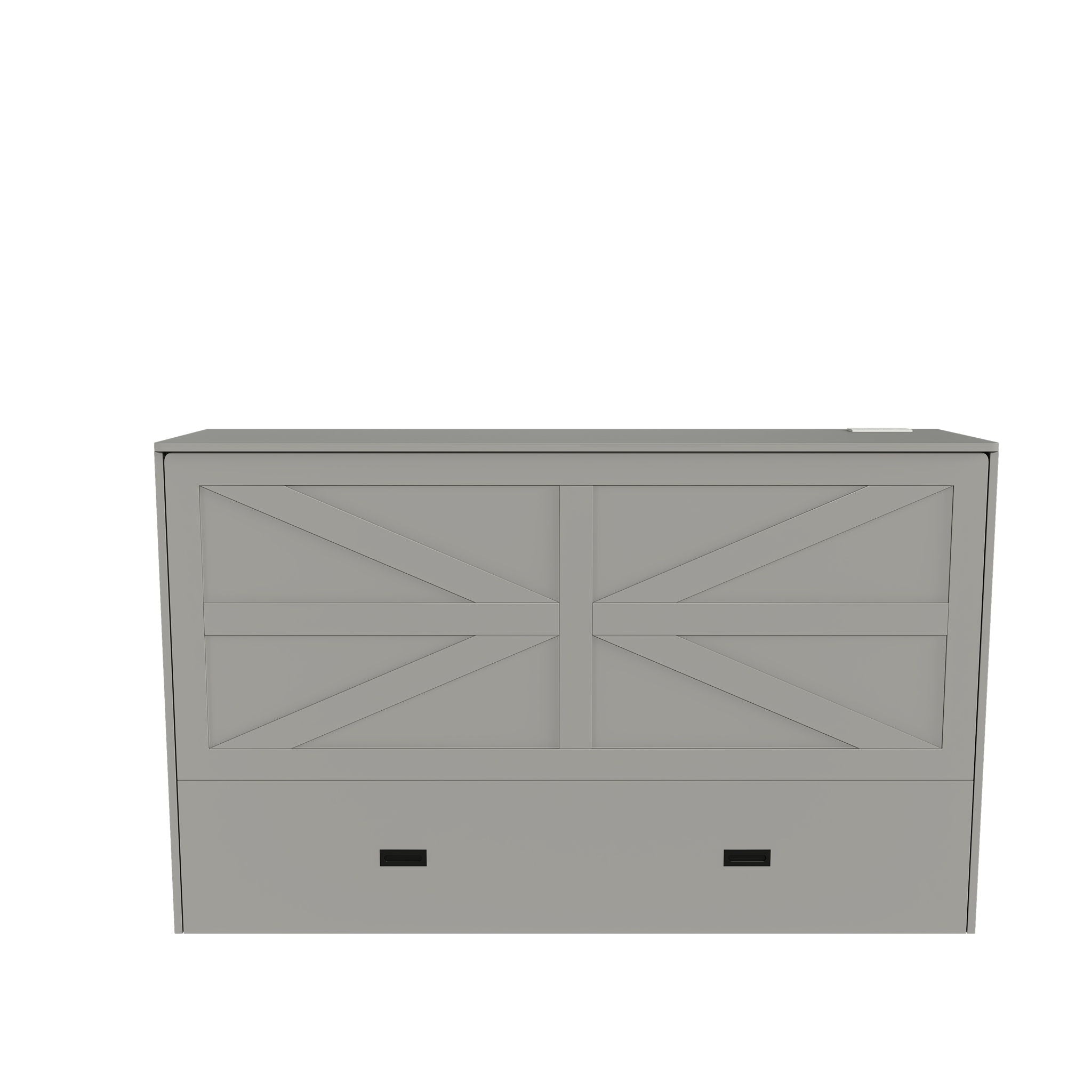 Full Murphy Bed With Storage Drawers, Charging Station, Foldable Panels, And Silent Swivel Wheels