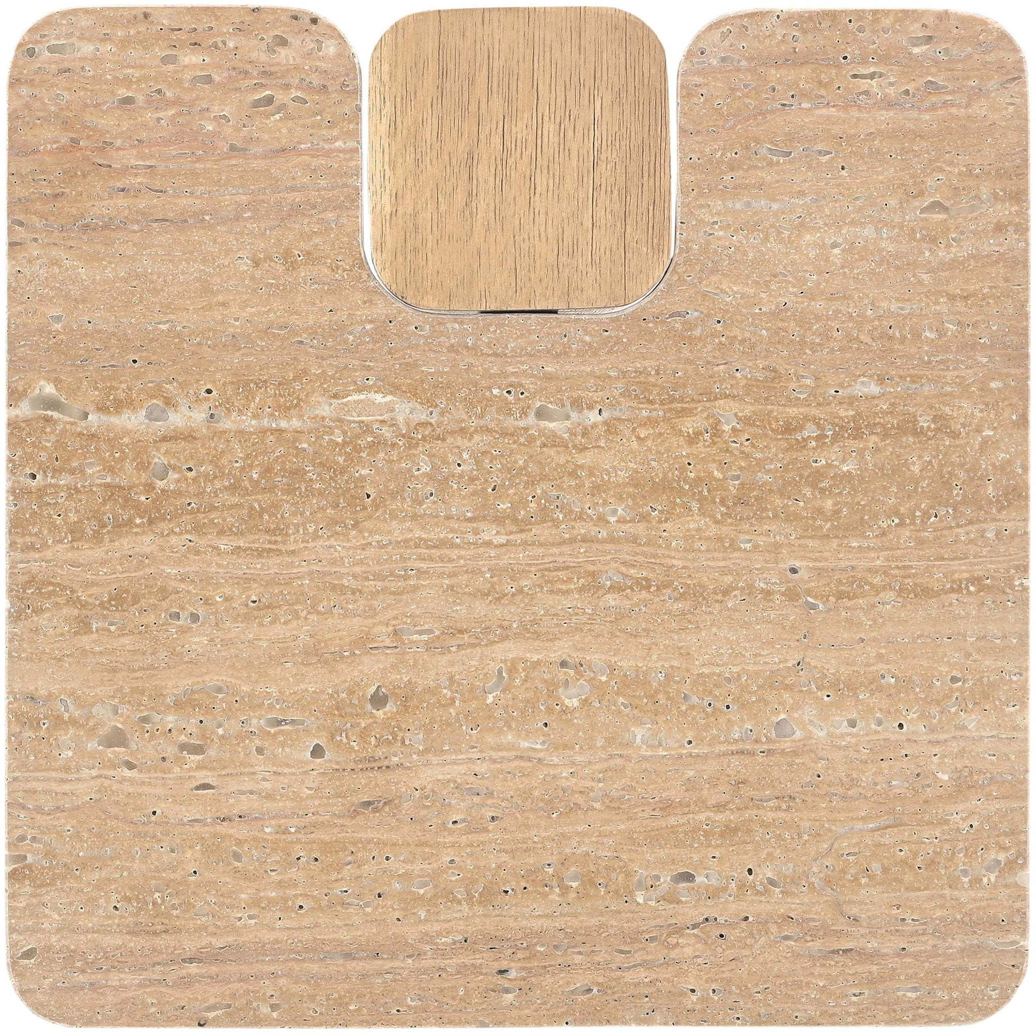 Ravenna - Genuine Fabric Travertine And Oak Wood Table