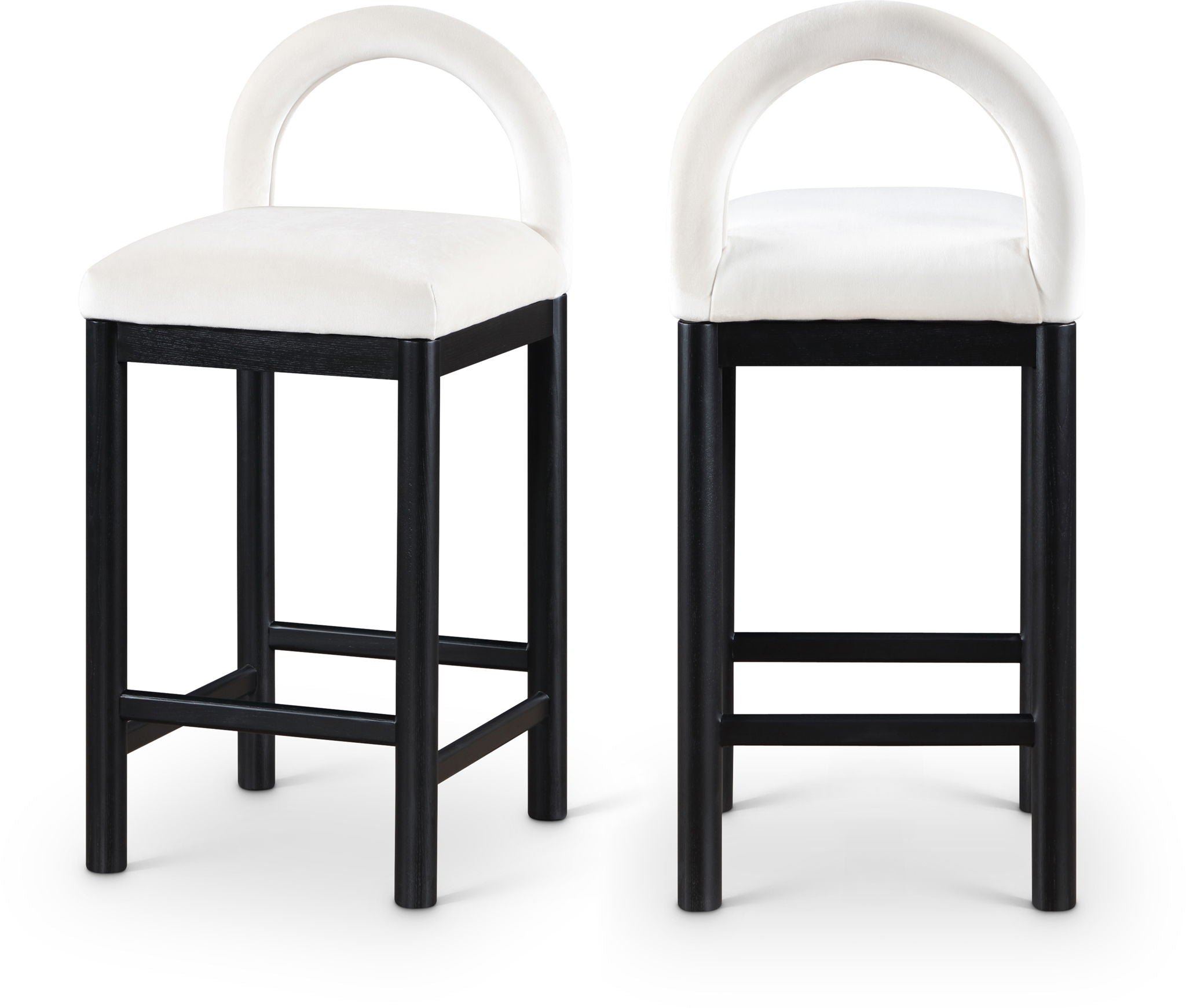 Conrad - Velvet Counter Stool With Black Legs