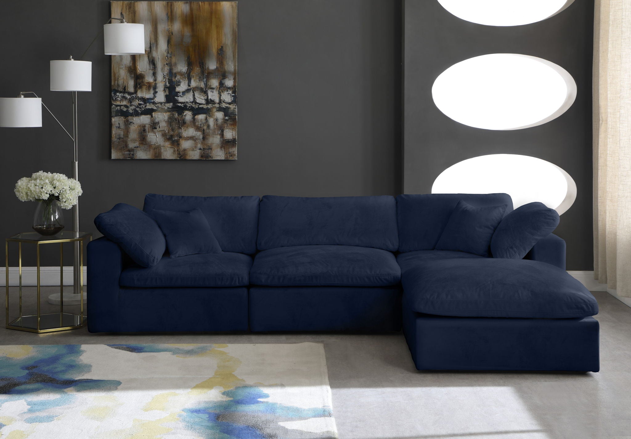 Cozy - 4 Piece Modular Sectional With Chaise