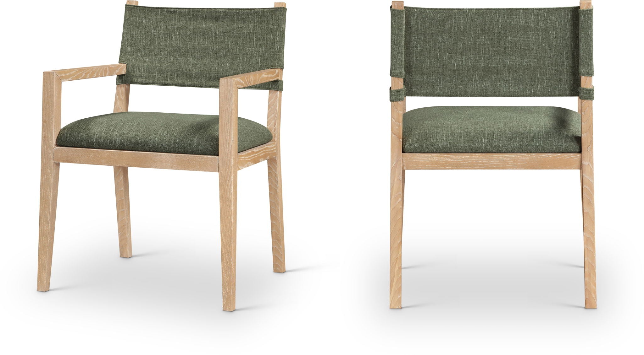 Avon - Linen Textured Performance Fabric Upholstered Dining Arm Chair