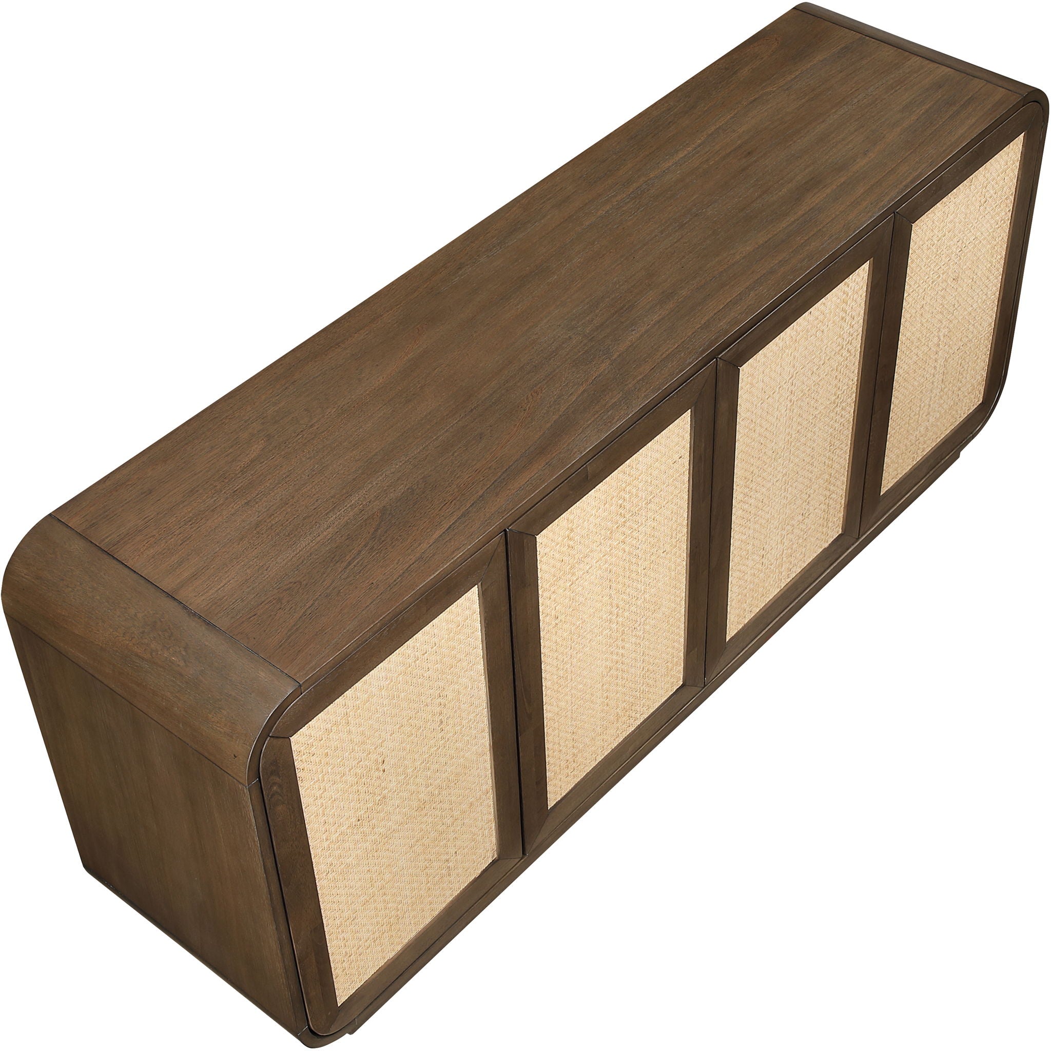 Windsor - Solid Wood And Brown Cane Sideboard / Buffet - Brown