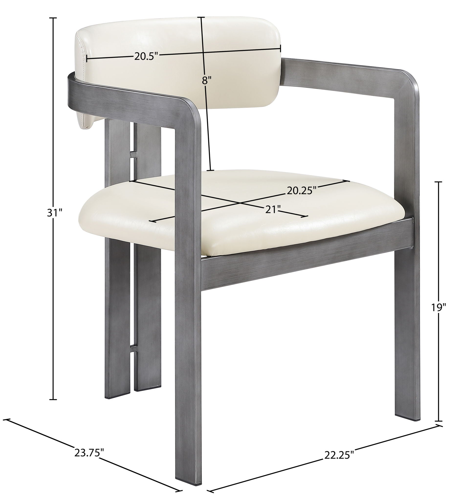 Aurum - Vegan Leather Upholstered Dining Chair With Gray Base (Set of 2)