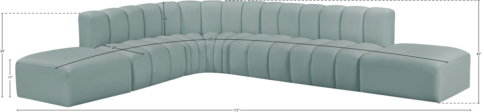 Arc - Faux Leather 7 Piece Corner Modular Sofa
