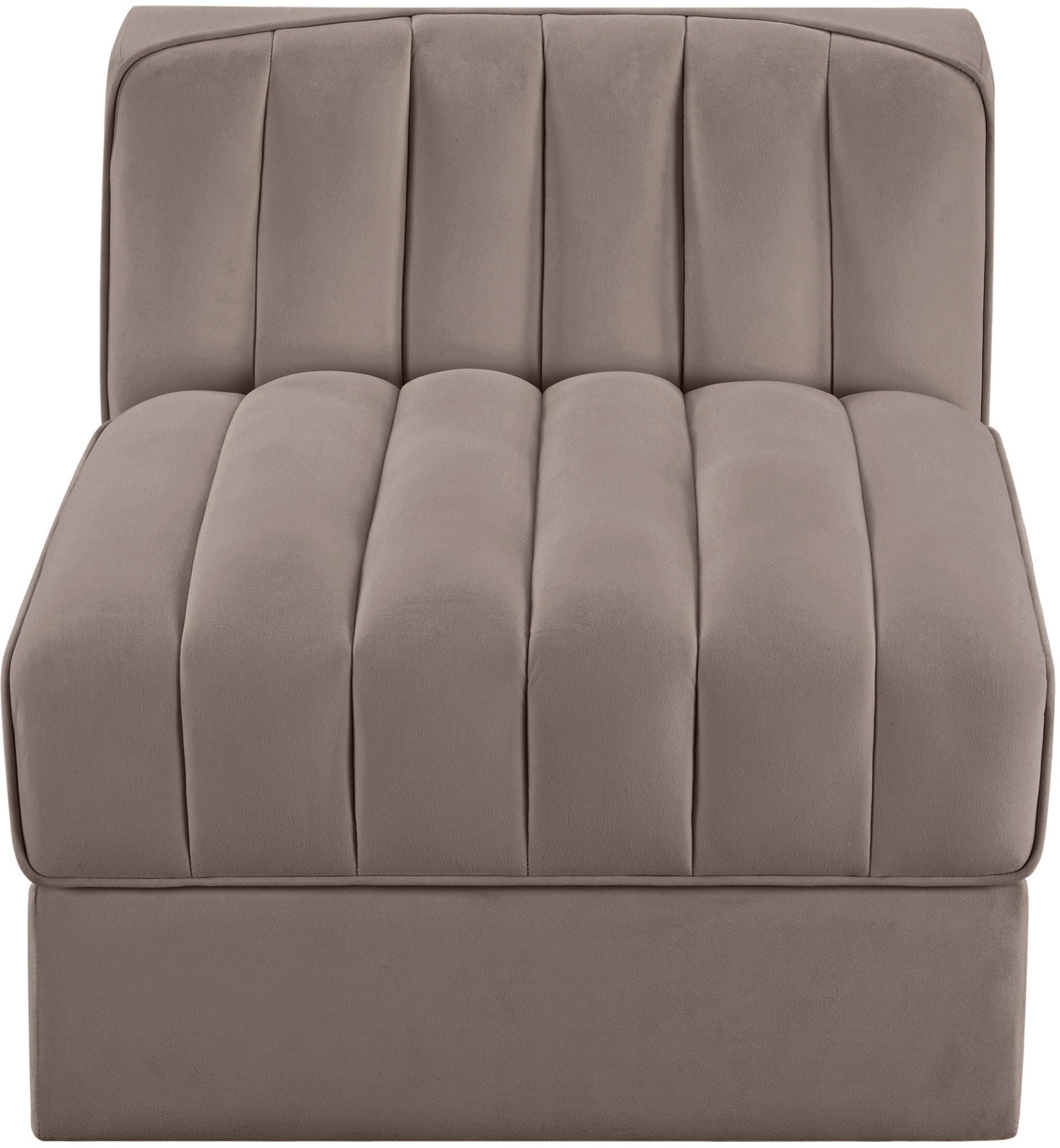 Rummi - Velvet Performance Fabric Upholstered Modular Armless Chair