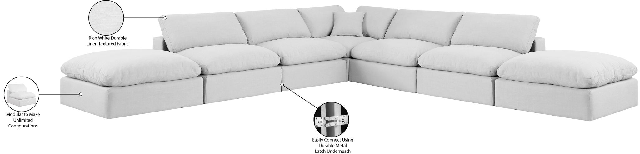 Comfy - 7 Piece Linen Modular Corner Sectional