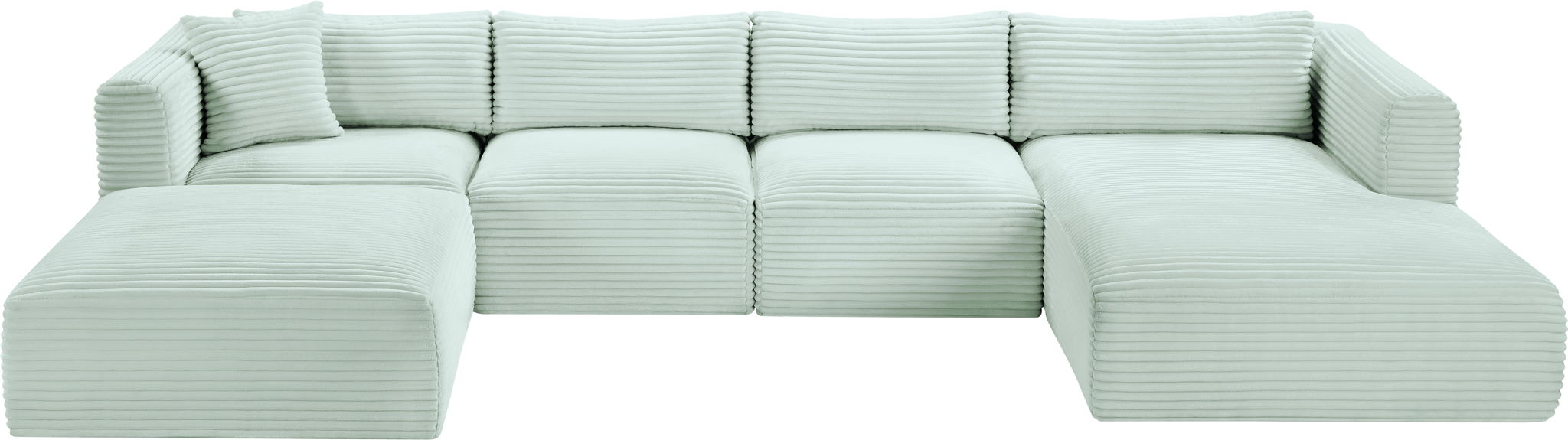 Shaggy - 5 Piece Modular Sectional With Chaise And Ottoman