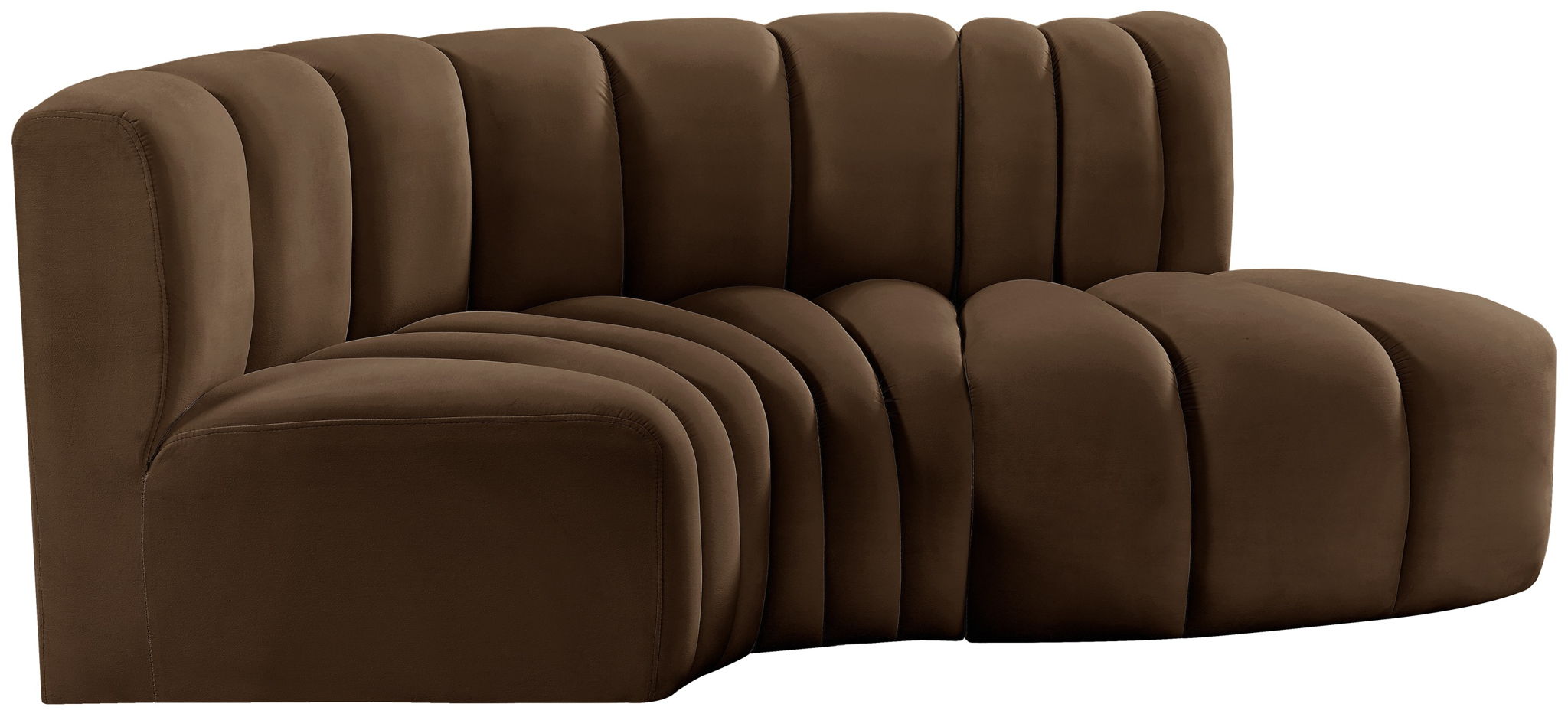 Arc - Velvet 3 Piece Modular L-Shaped Sofa