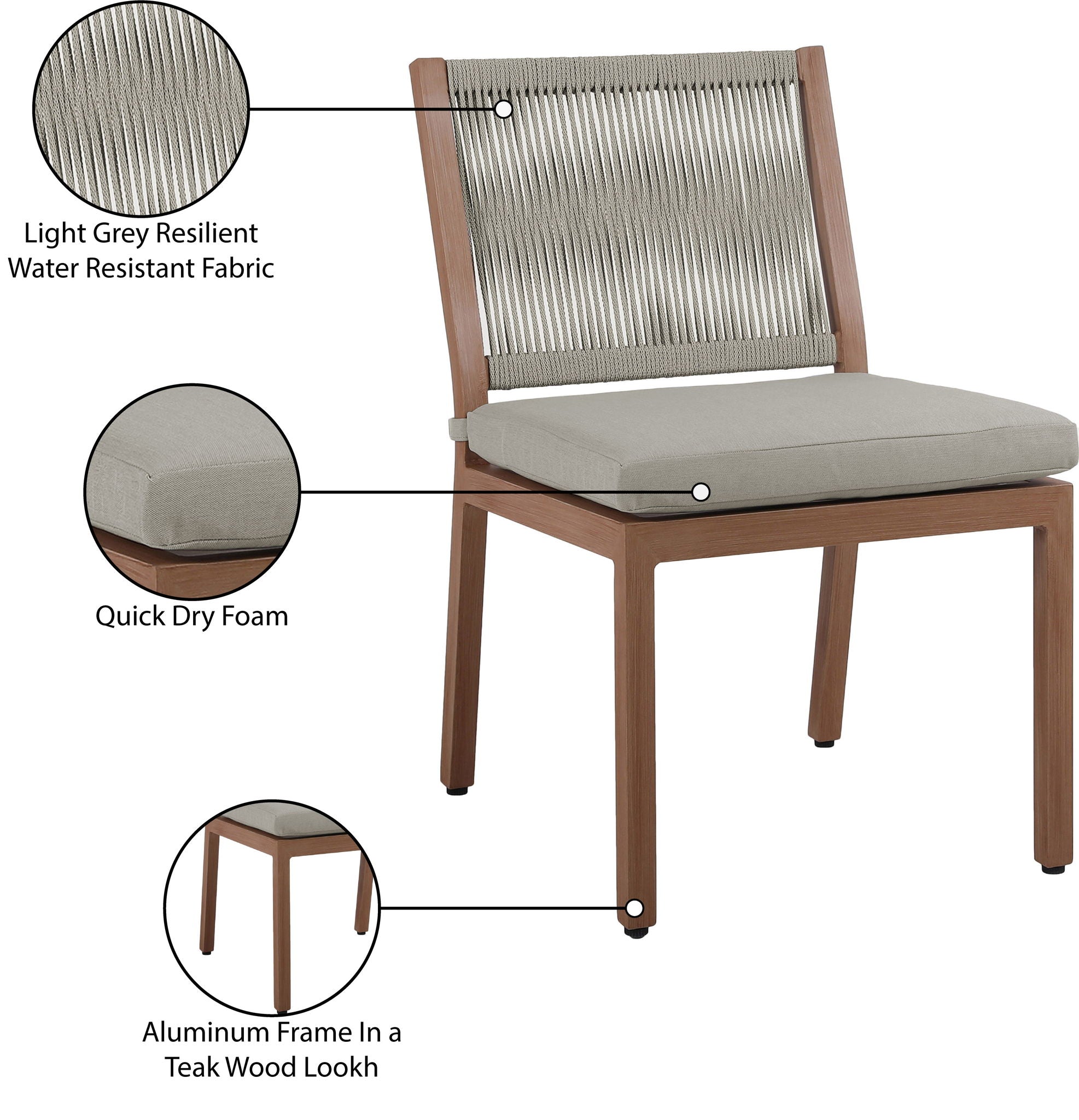 Maui - Water Resistant Outdoor Patio Dining Side Chair (Set of 2)