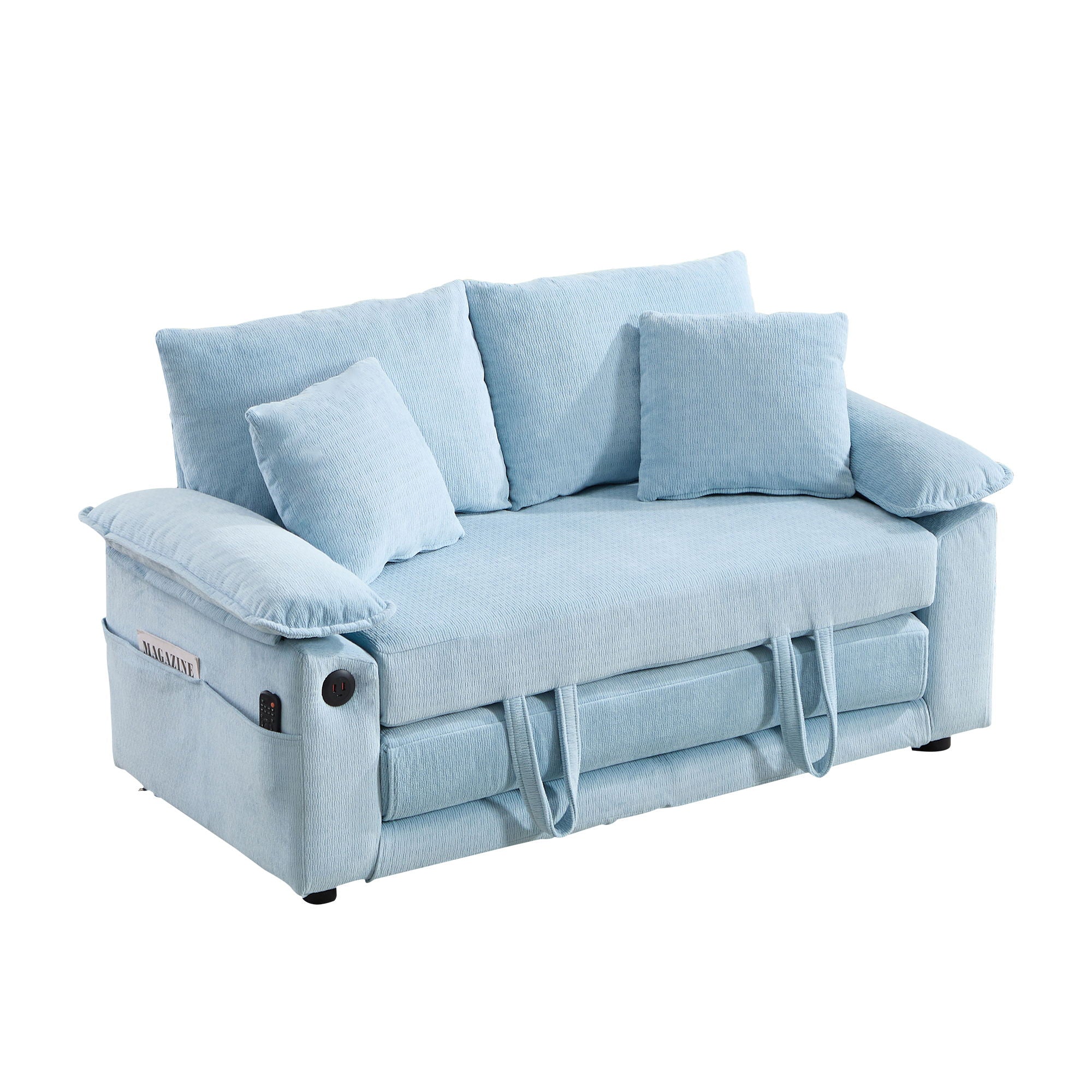 Upholstered Futon Convertible Floor Sofa Bed