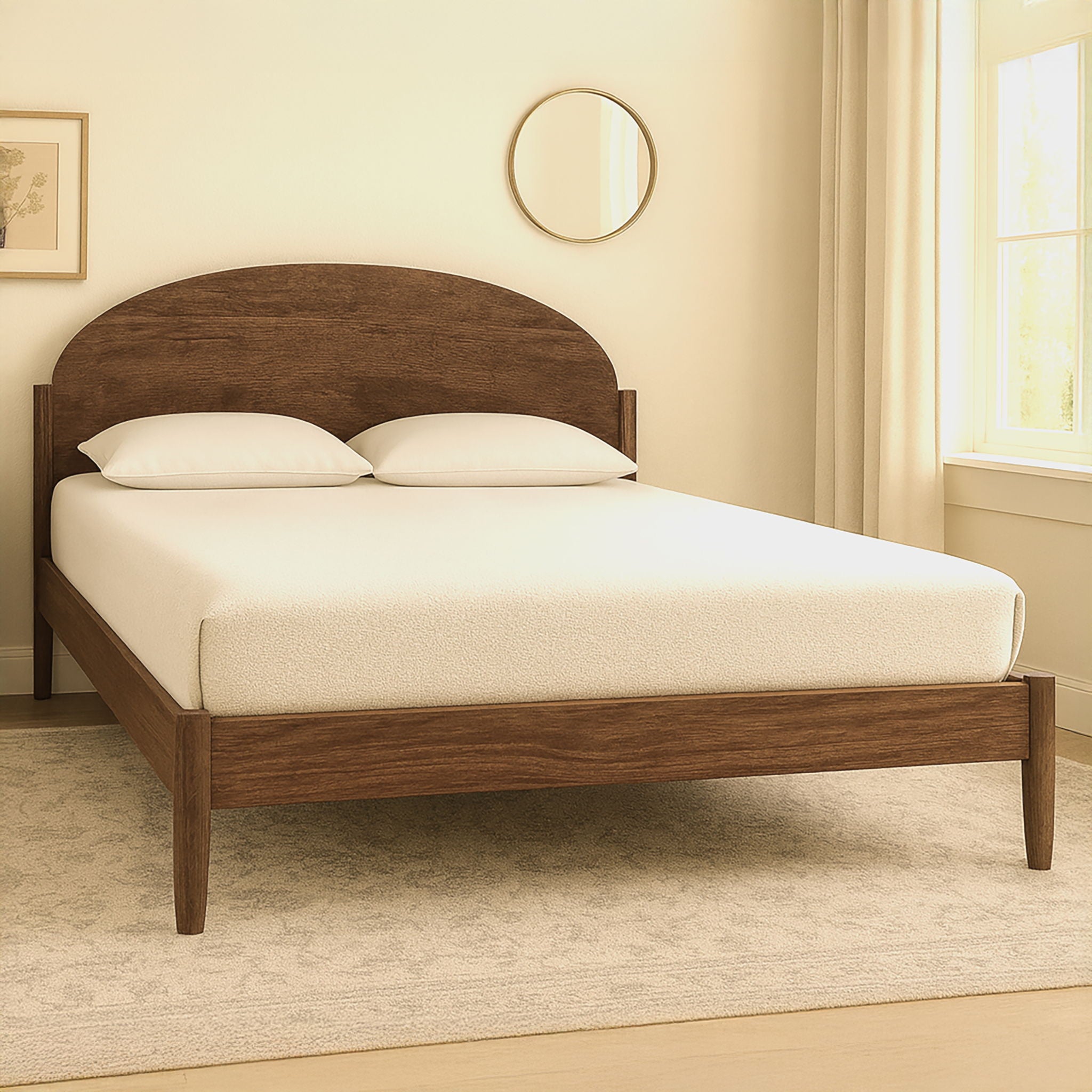 Rowland - 5/0 Queen Platform Bed Only - Walnut