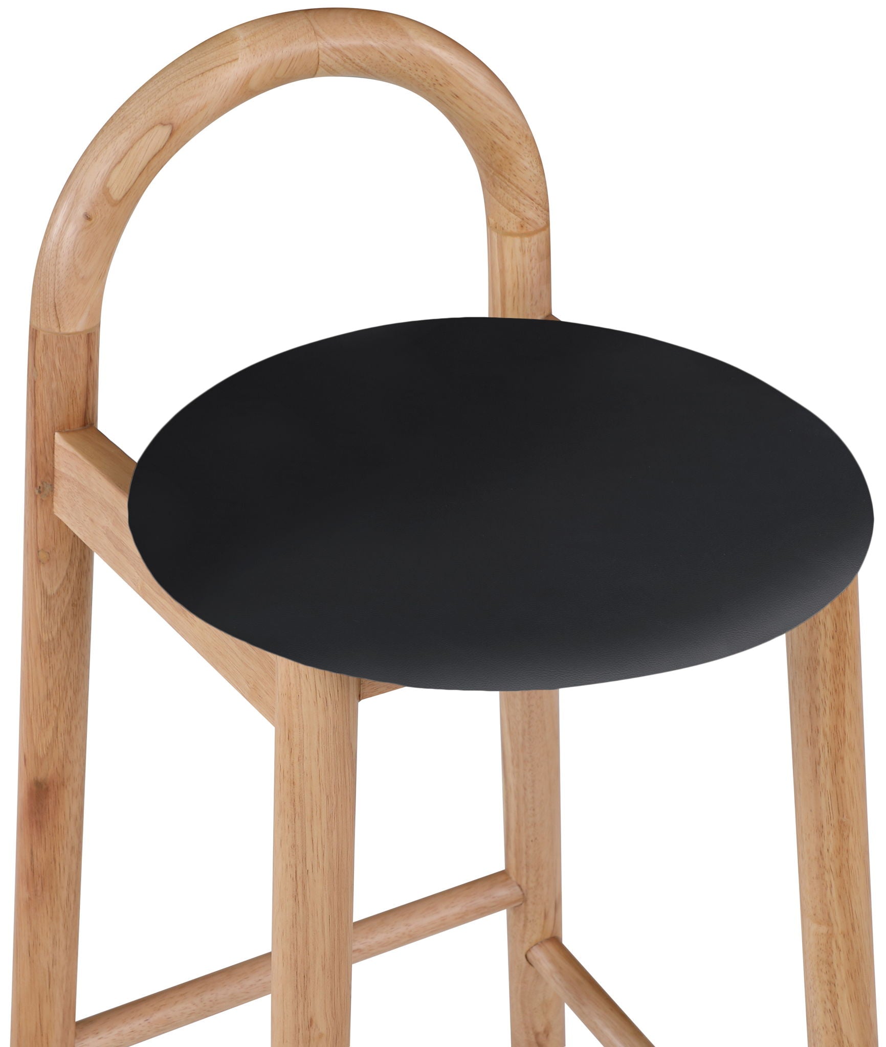 Calvin - Faux Leather Stool - Light Brown Legs