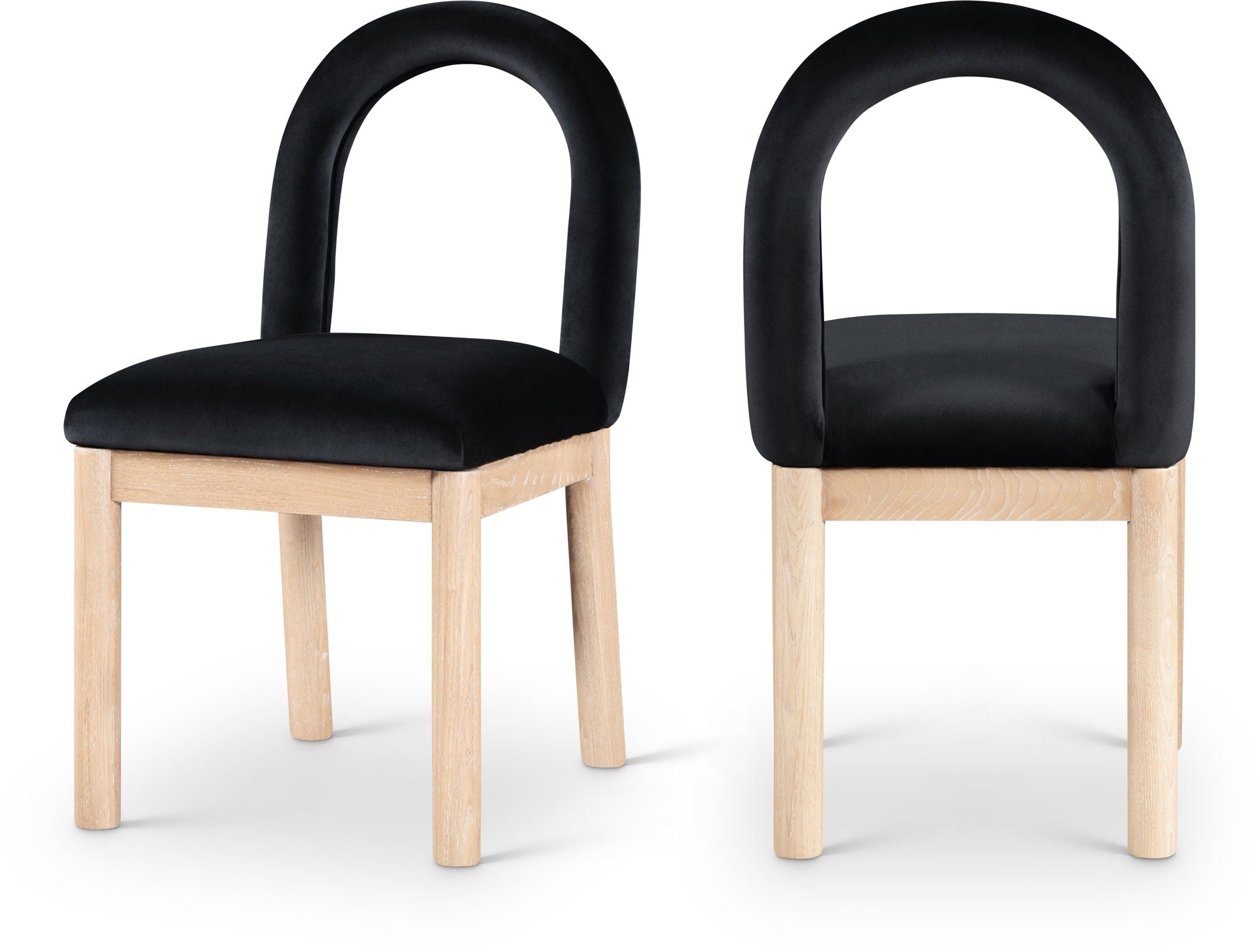 Conrad - Velvet Dining Chair With Natural Legs