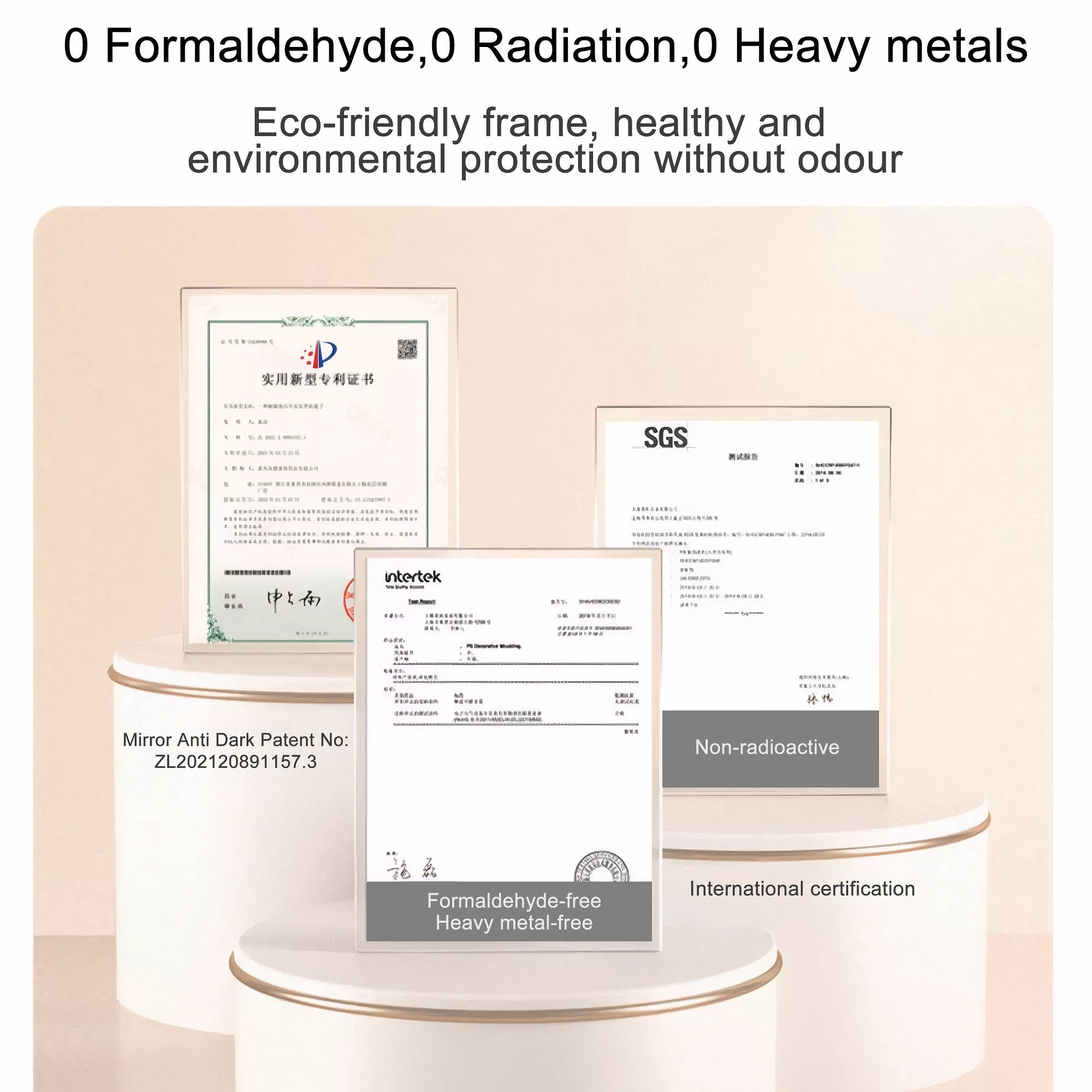 Vintage Full Length Mirror Wall Mounted With Faux Wooden Frame - Brown