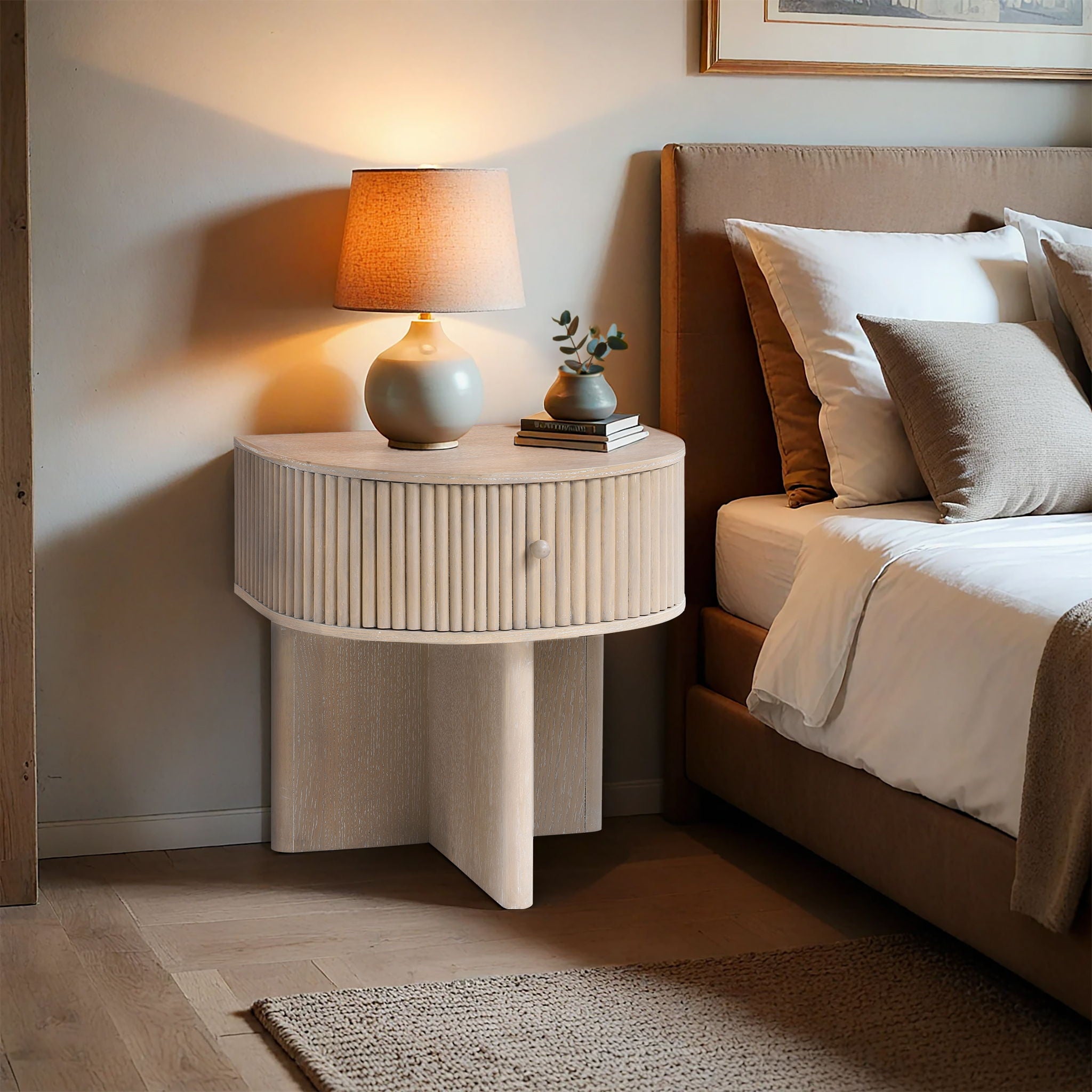 Cortland - Acacia Veneer And Solid Wood Night Stand