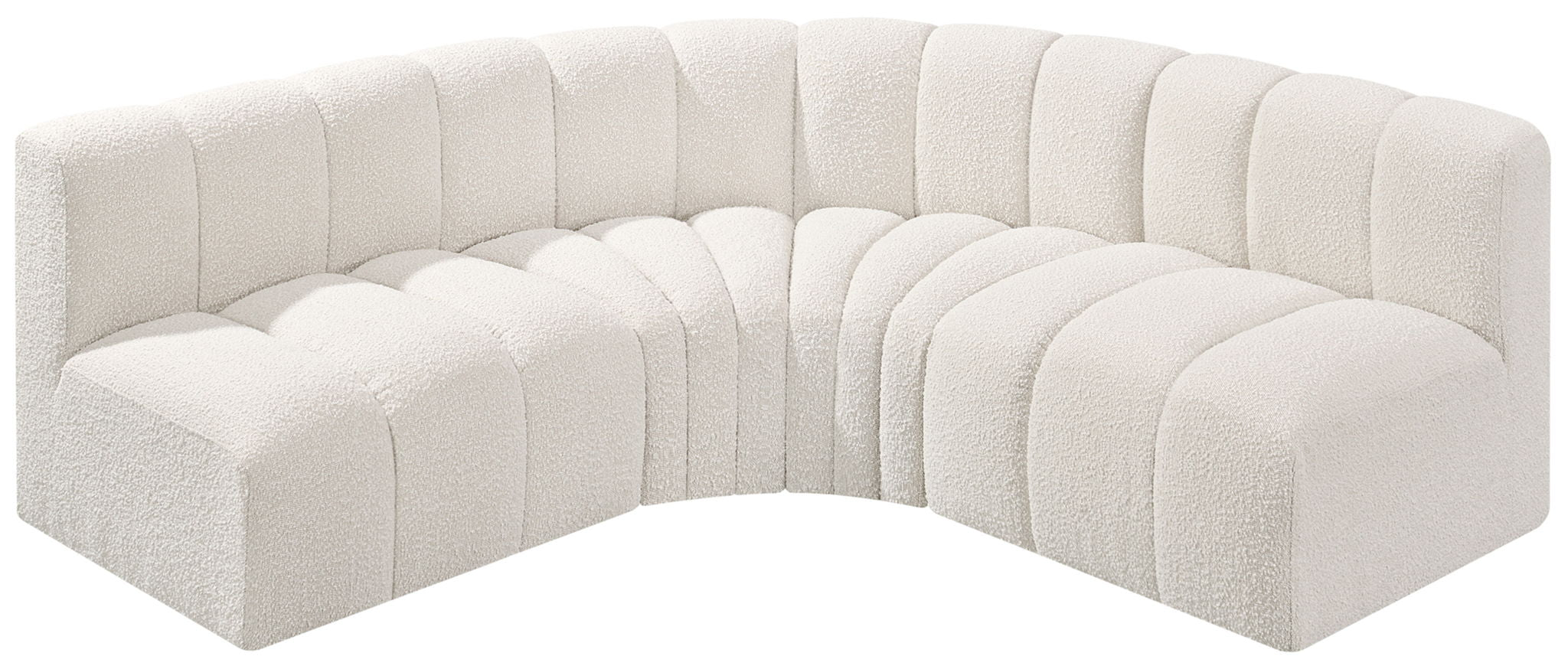 Arc - Boucle Fabric 4 Piece Corner Modular Sofa