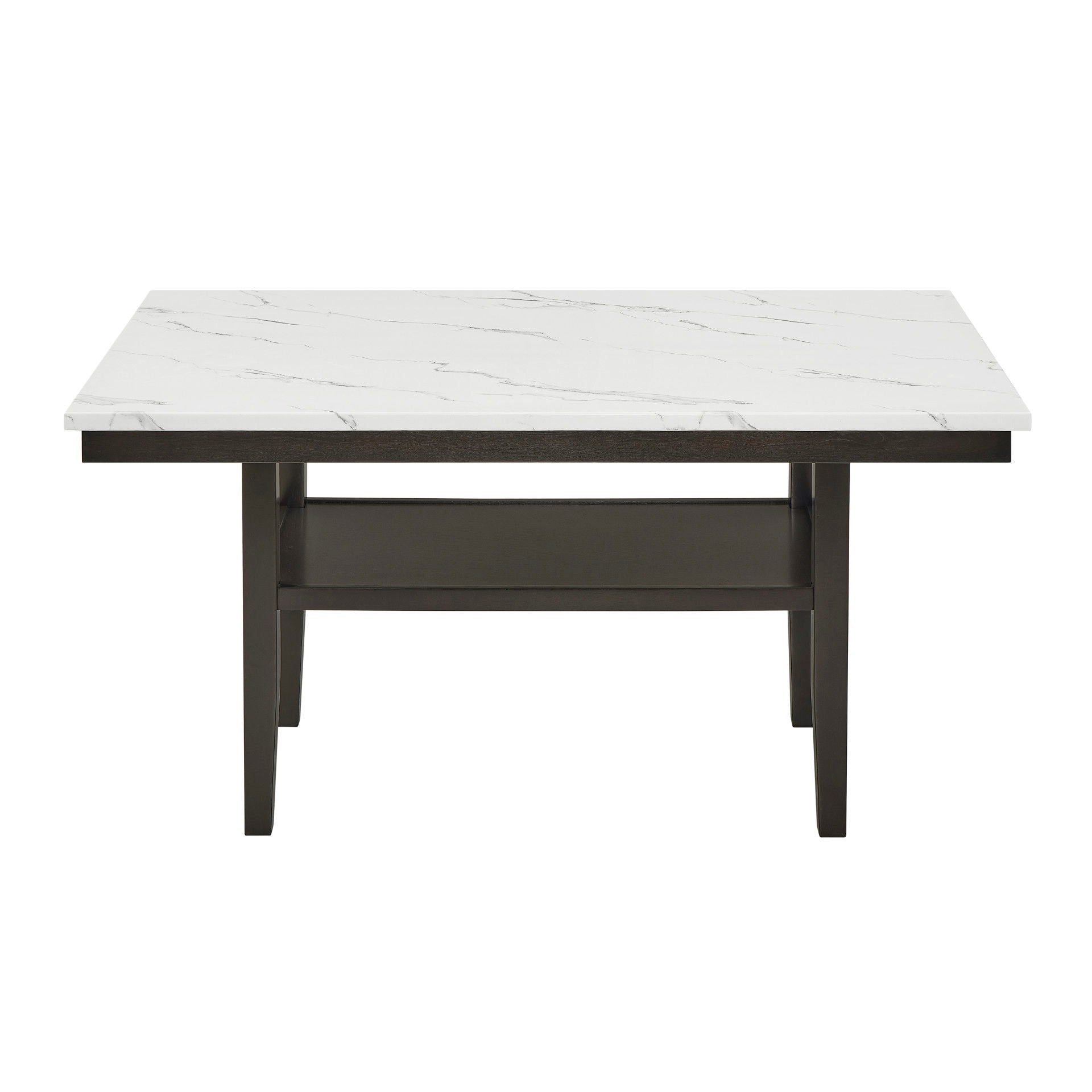 Carissa - 60" Rectangle Dining Table With Storage Shelf - Black / White
