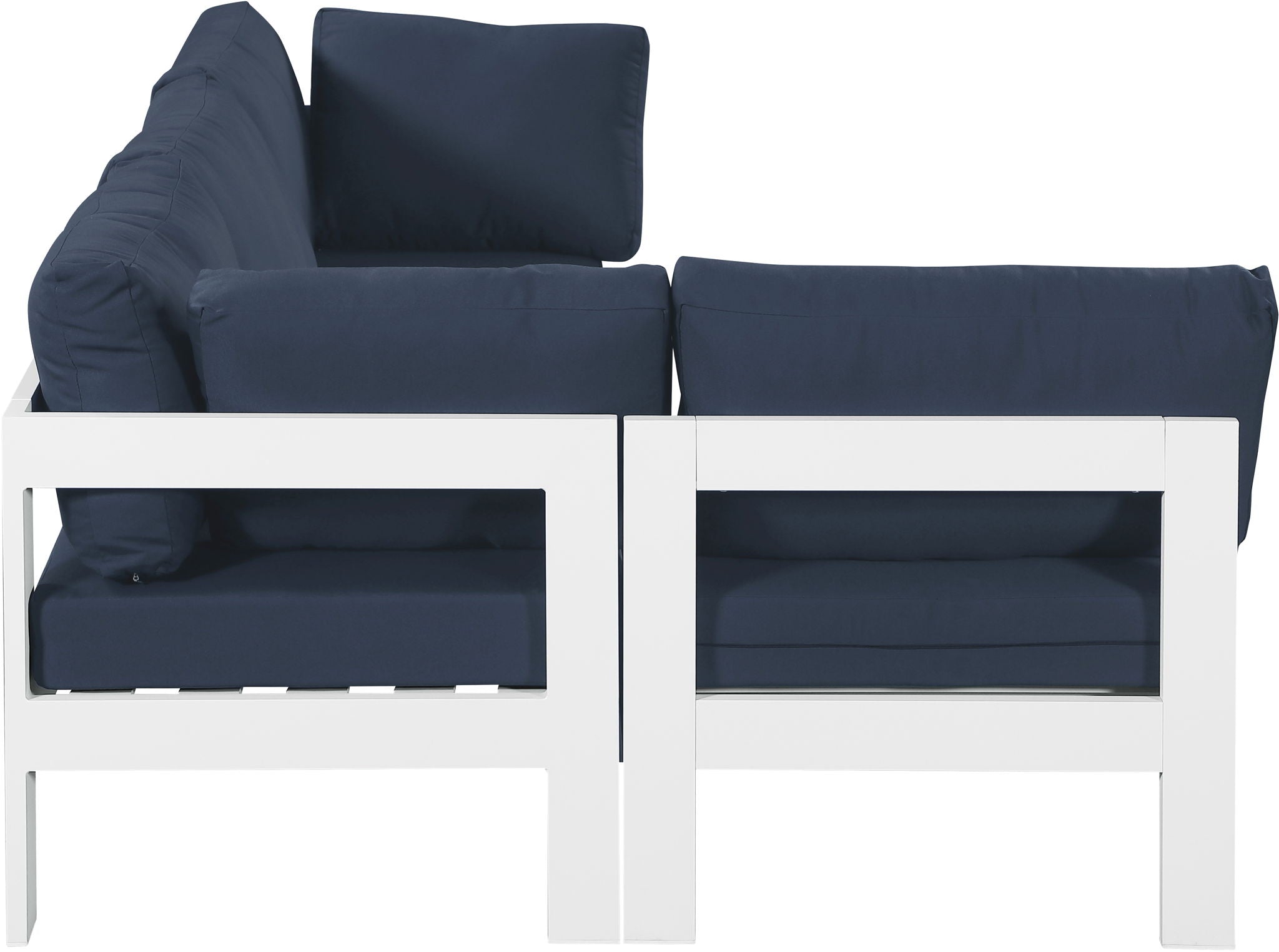 Nizuc - Outdoor Patio 4 Piece Modular Sectional With White Frame