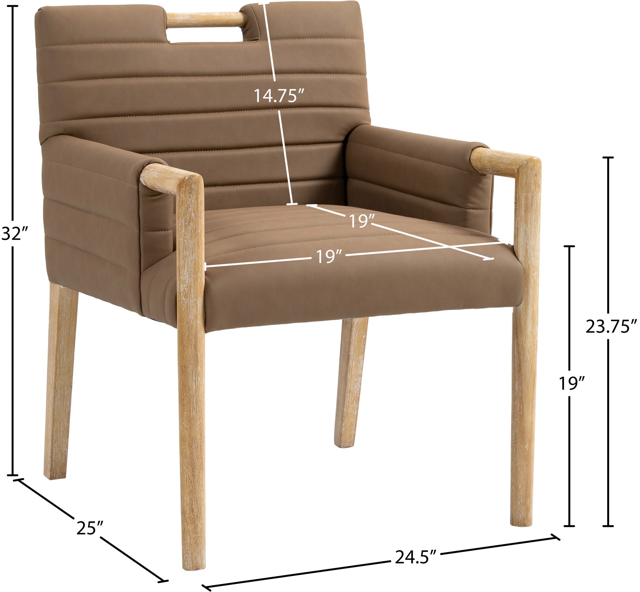 Aimee - Dining Arm Chair - Light Brown Legs