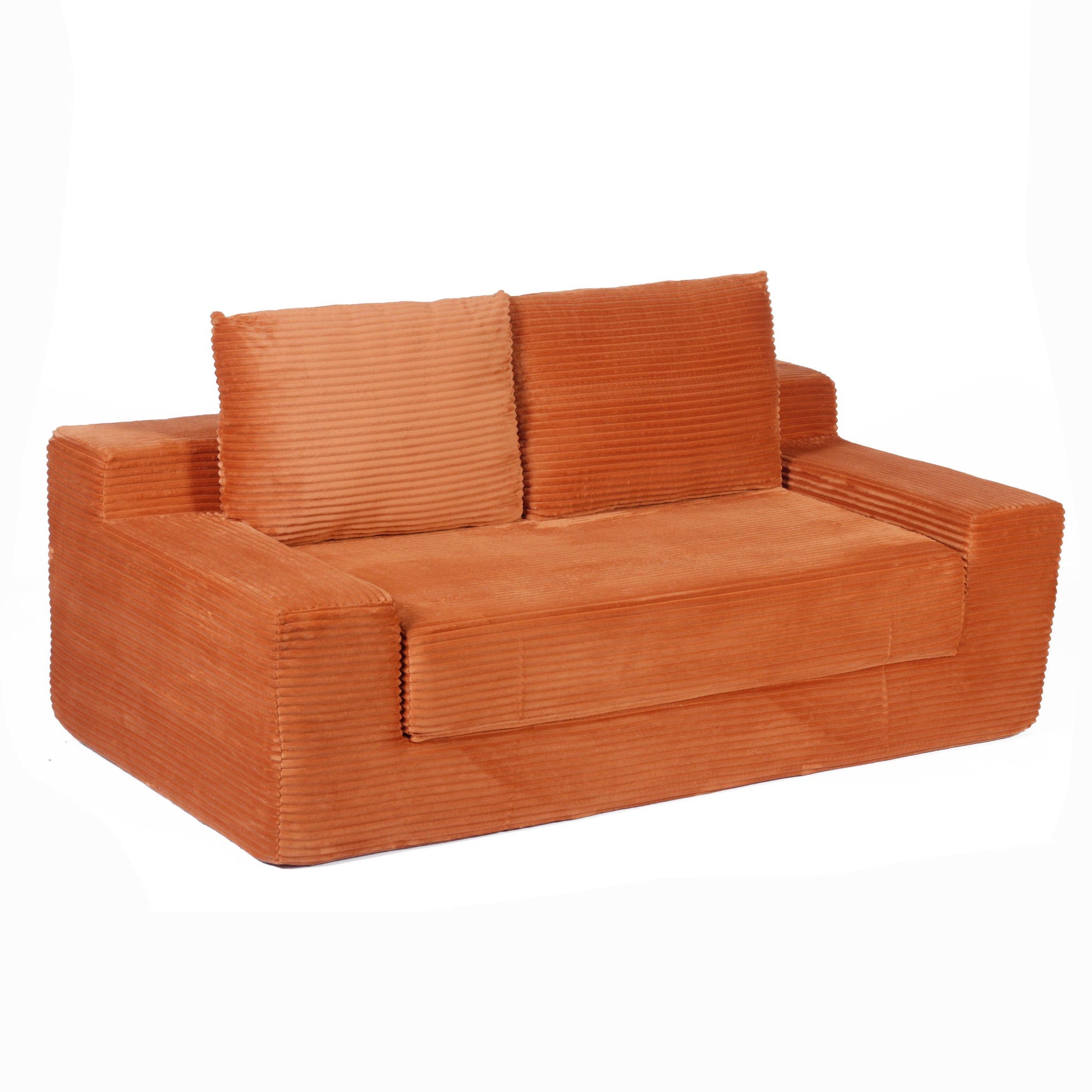 Comfortable Deep Seat Loveseat Sofa Bed, Reversible Cushion With Pillows