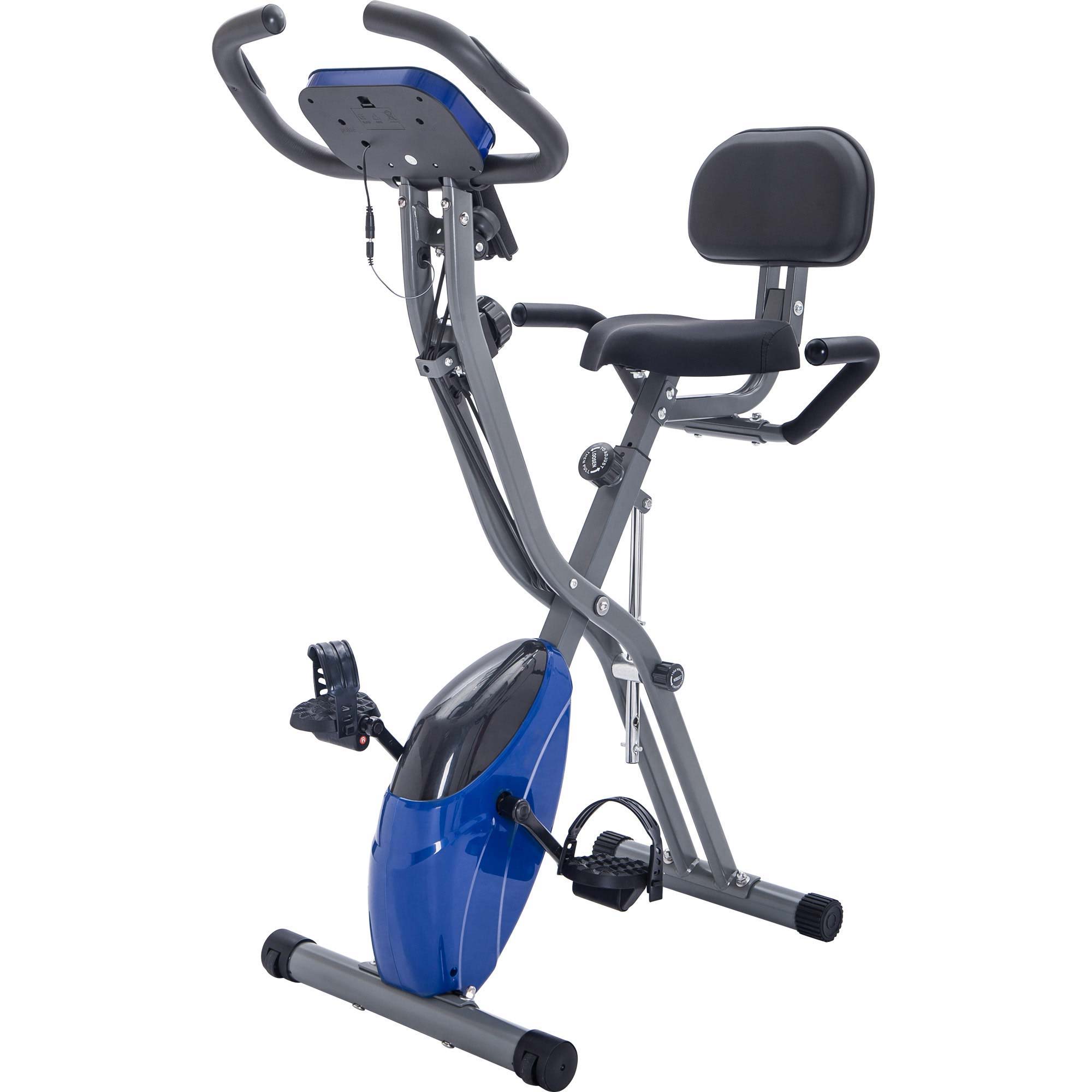 Exercise Bike Folding Stationary Bikes For Home With 16 Level Magnetic Resistance