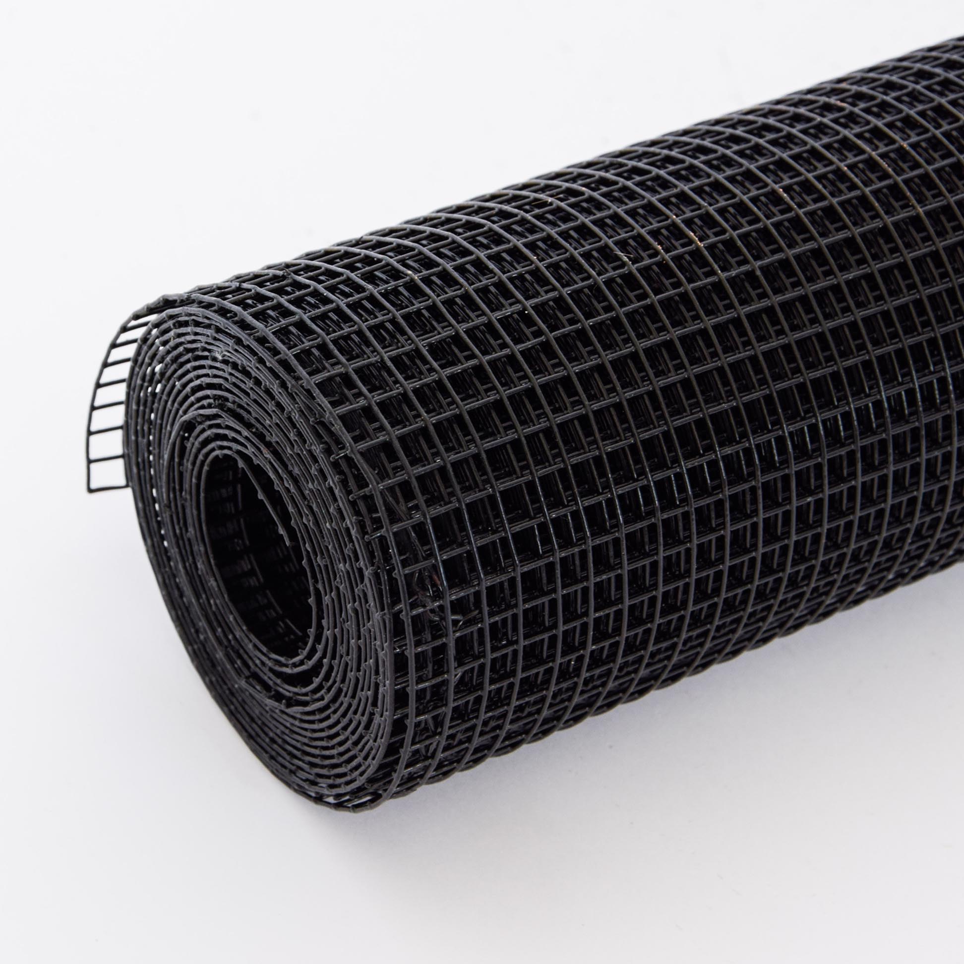 Vinyl Coated Hardware Cloth, 21 Gauge, Galvanized Steel, For Poultry Netting And Chicken Coop - Black