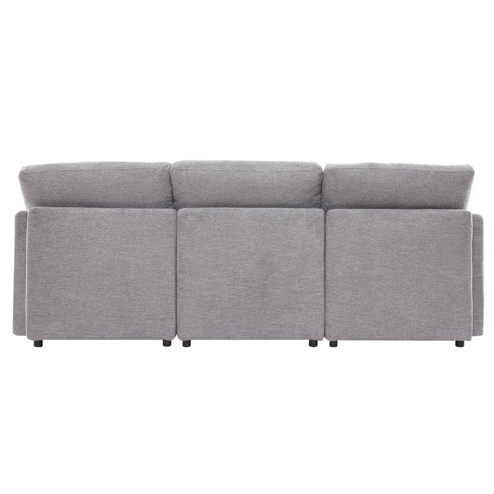 Sectional Sofa Modular U-Shaped With Ottoman & USB Ports
